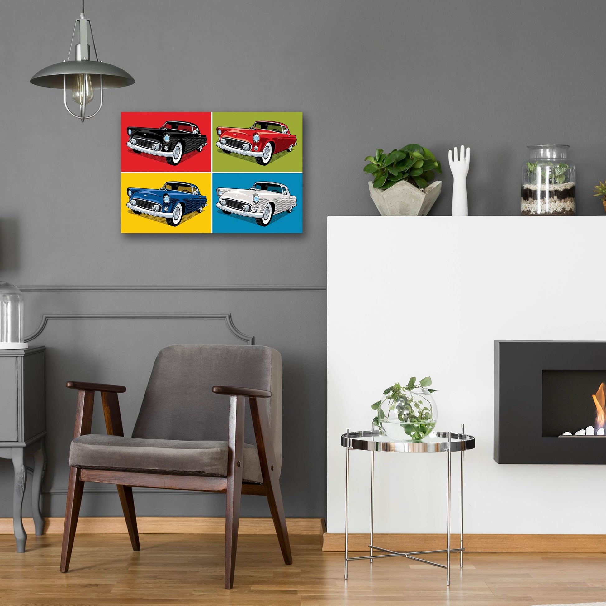 Epic Art '1956 Thunderbird Classic Car' by Ron Magnes, Acrylic Glass Wall Art,24x16