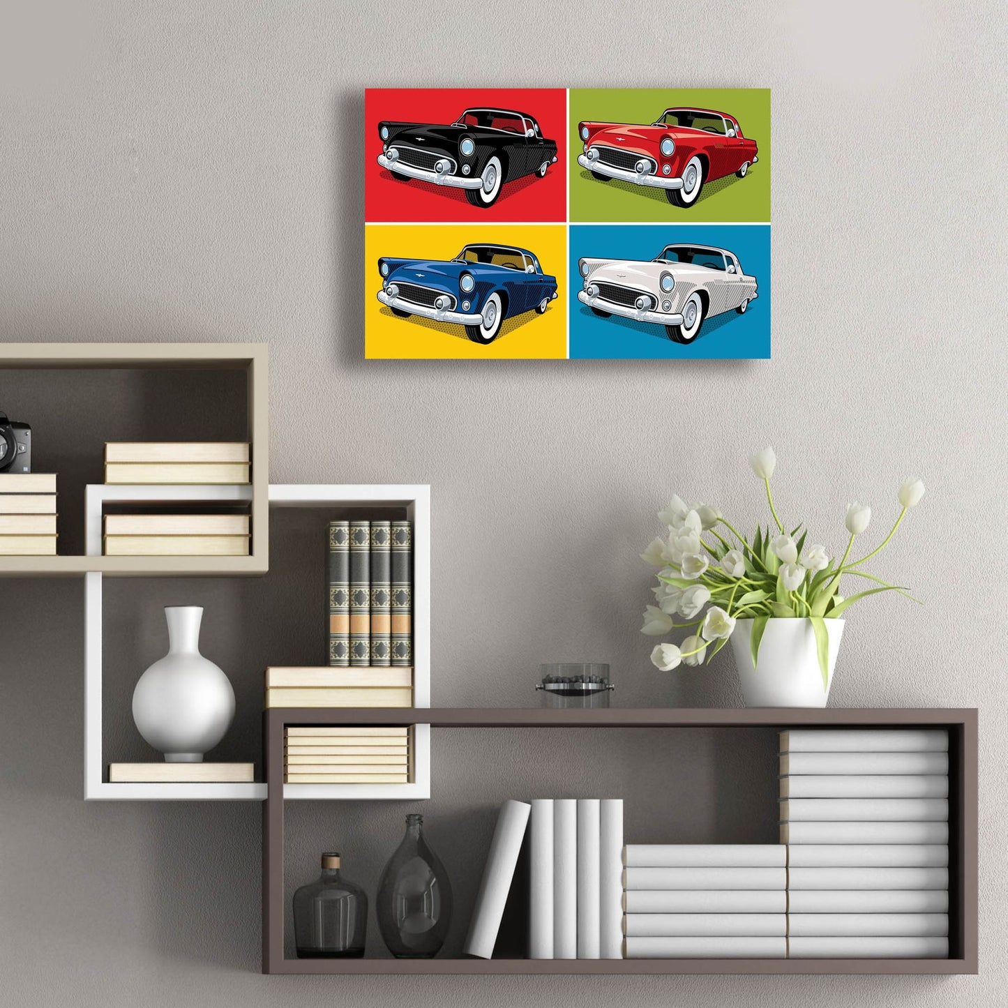 Epic Art '1956 Thunderbird Classic Car' by Ron Magnes, Acrylic Glass Wall Art,24x16