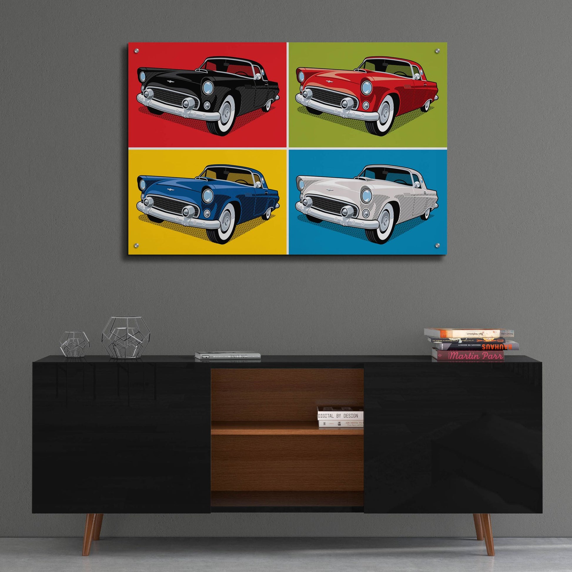 Epic Art '1956 Thunderbird Classic Car' by Ron Magnes, Acrylic Glass Wall Art,36x24