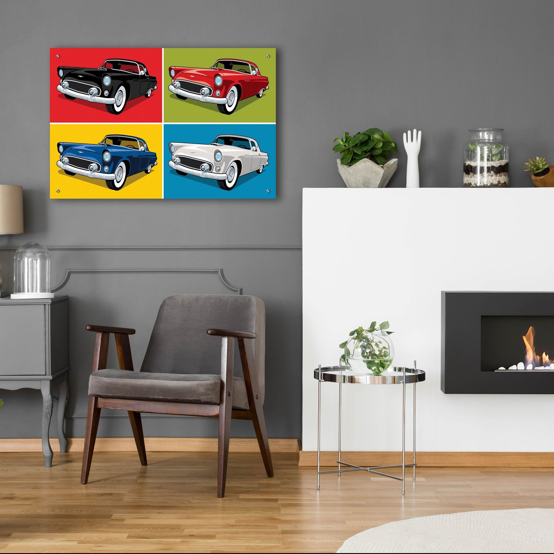 Epic Art '1956 Thunderbird Classic Car' by Ron Magnes, Acrylic Glass Wall Art,36x24