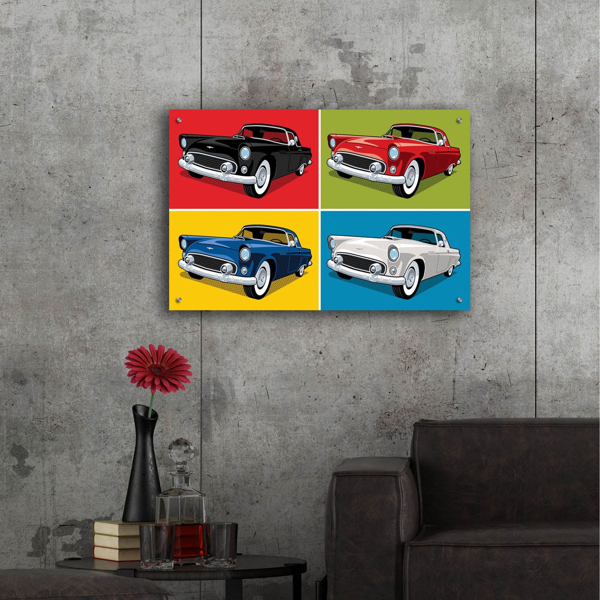 Epic Art '1956 Thunderbird Classic Car' by Ron Magnes, Acrylic Glass Wall Art,36x24