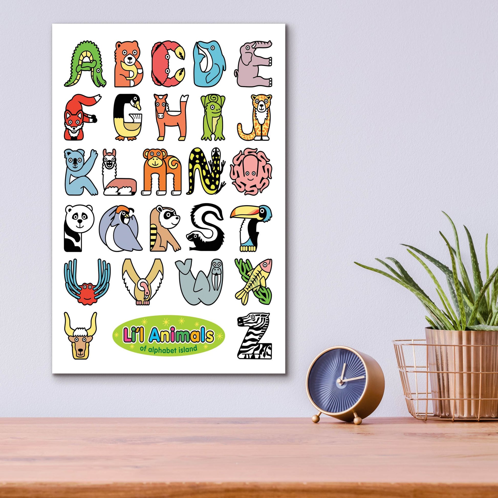 Epic Art 'Li'l Animals of Alphabet Island' by Ron Magnes, Acrylic Glass Wall Art,12x16