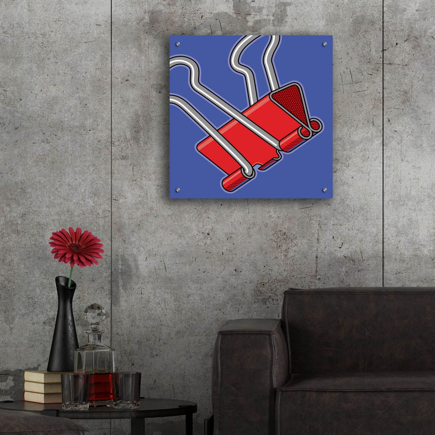 Epic Art 'Paper Clip Office Supply' by Ron Magnes, Acrylic Glass Wall Art,24x24