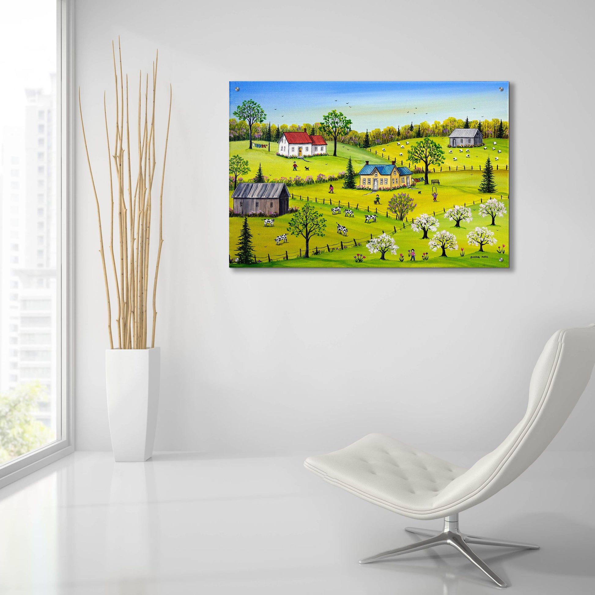 Epic Art 'Apple Blossom Time' by Sharon Mark, Acrylic Glass Wall Art,36x24