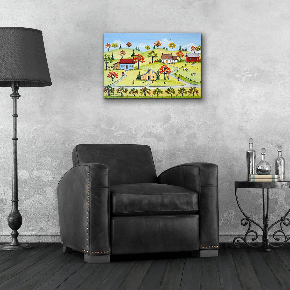 Epic Art 'Appleville' by Sharon Mark, Acrylic Glass Wall Art,24x16