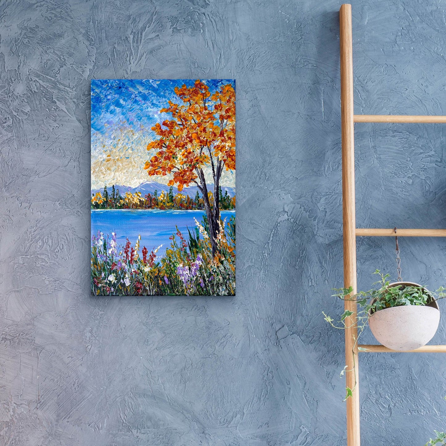 Epic Art 'Autumn Lake' by Sharon Mark, Acrylic Glass Wall Art,16x24