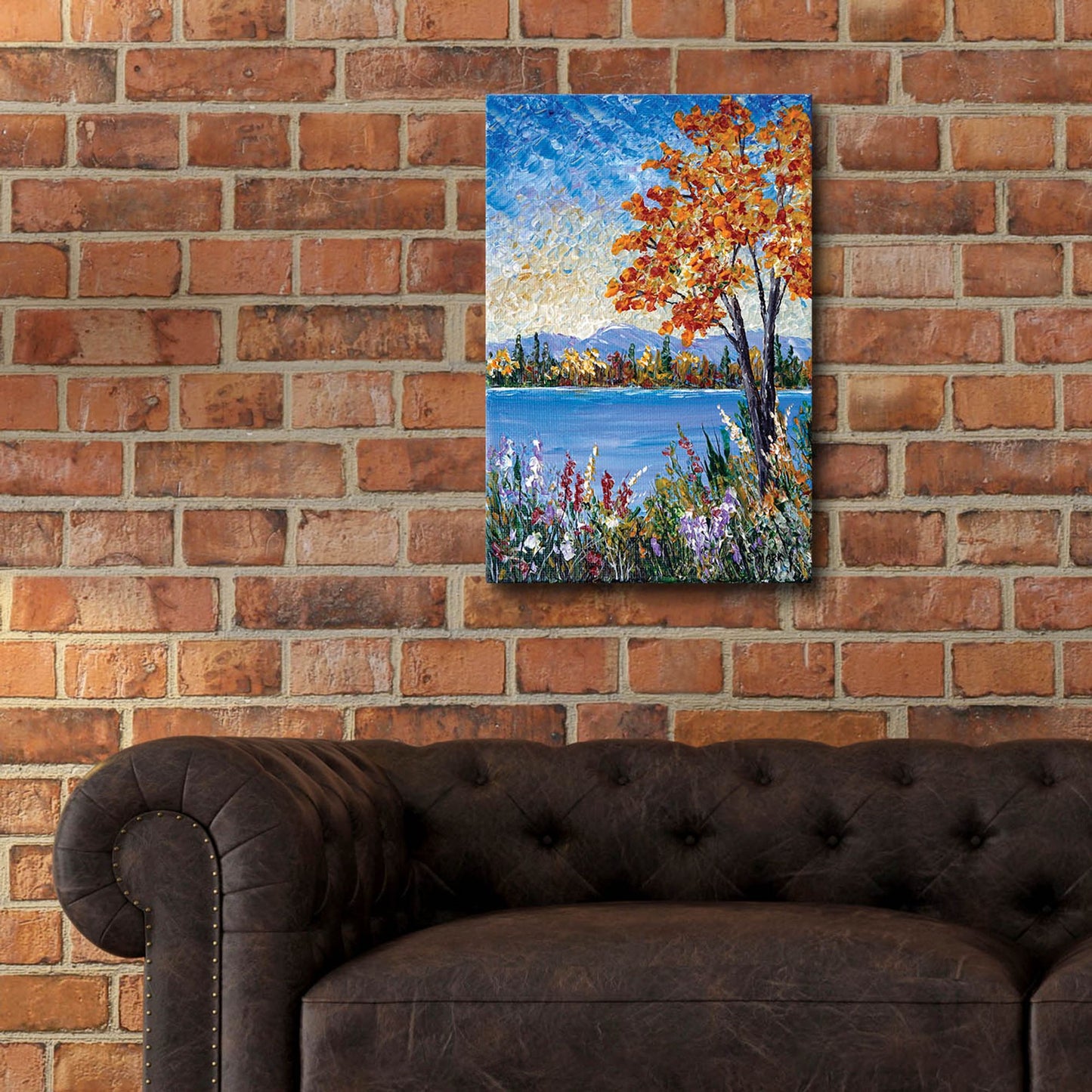 Epic Art 'Autumn Lake' by Sharon Mark, Acrylic Glass Wall Art,16x24