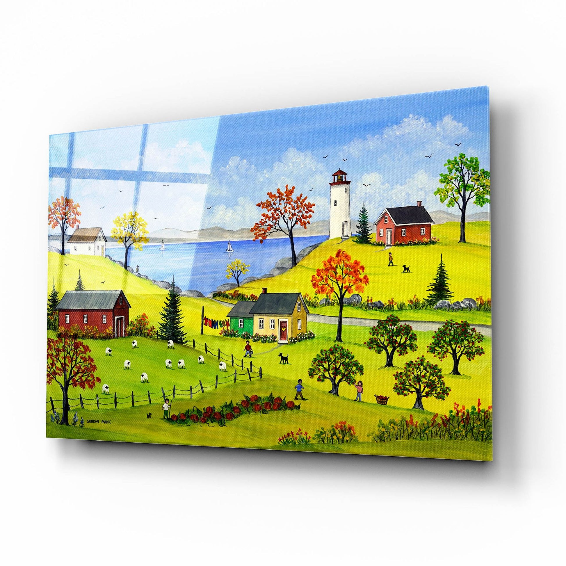 Epic Art 'Bucolic Autumn' by Sharon Mark, Acrylic Glass Wall Art,16x12