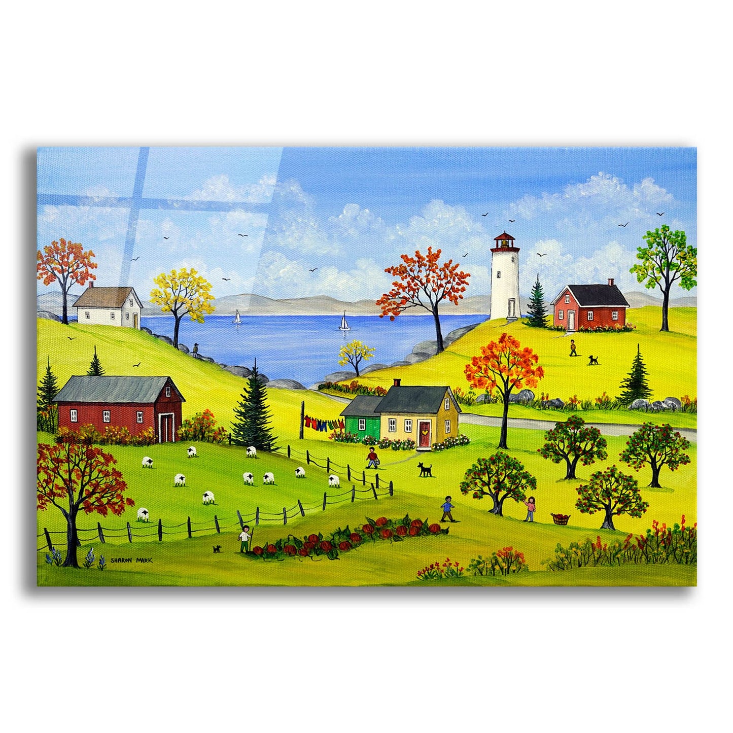 Epic Art 'Bucolic Autumn' by Sharon Mark, Acrylic Glass Wall Art,16x12