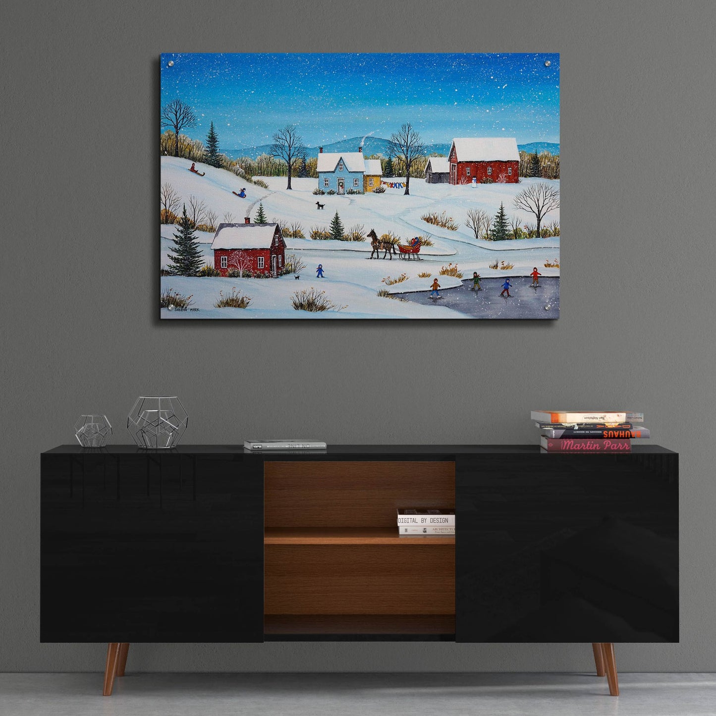 Epic Art 'Falling Snow' by Sharon Mark, Acrylic Glass Wall Art,36x24