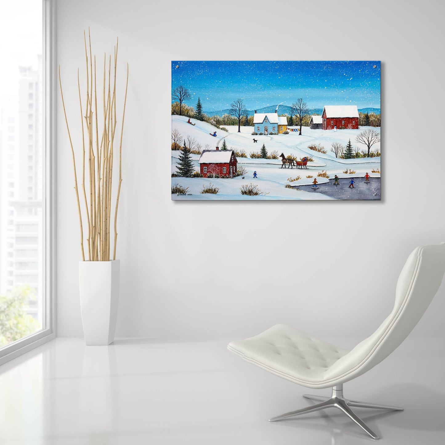 Epic Art 'Falling Snow' by Sharon Mark, Acrylic Glass Wall Art,36x24