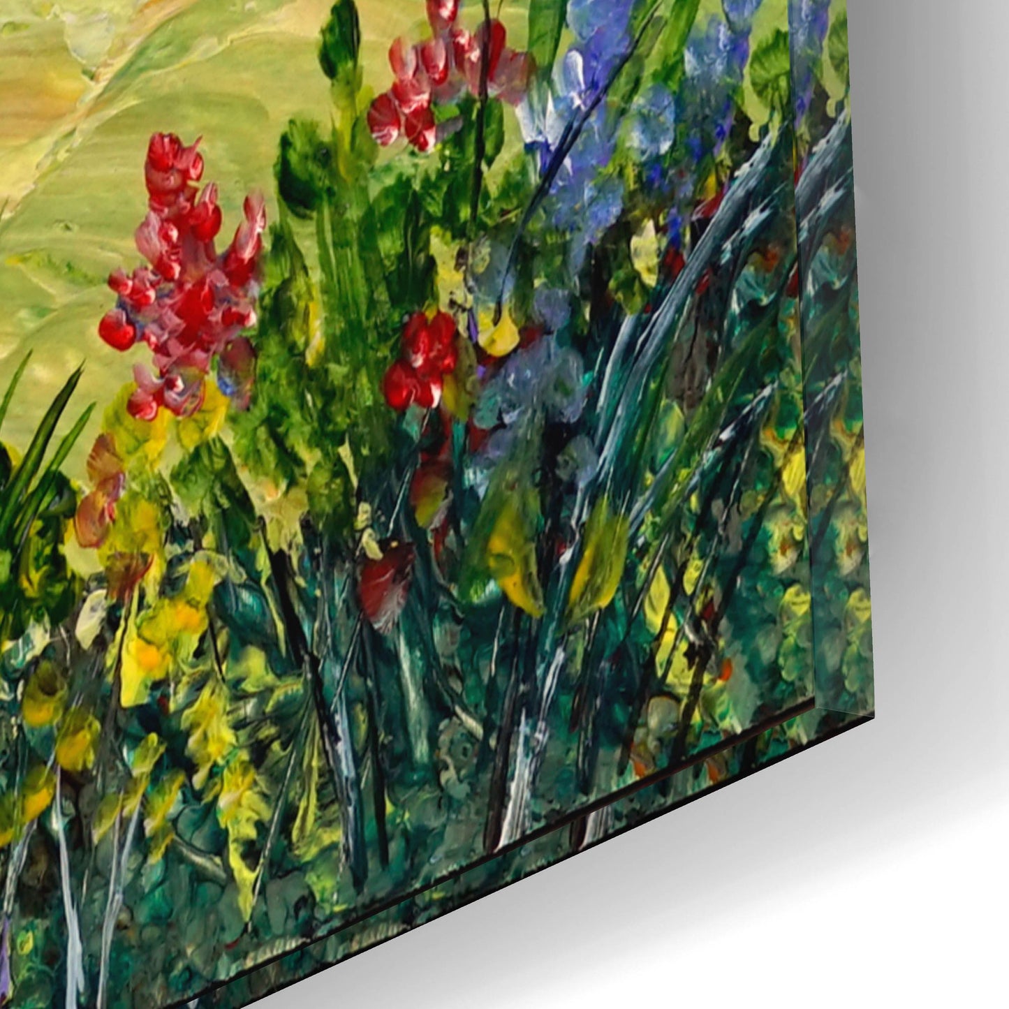 Epic Art 'Lake Flowers' by Sharon Mark, Acrylic Glass Wall Art,12x16