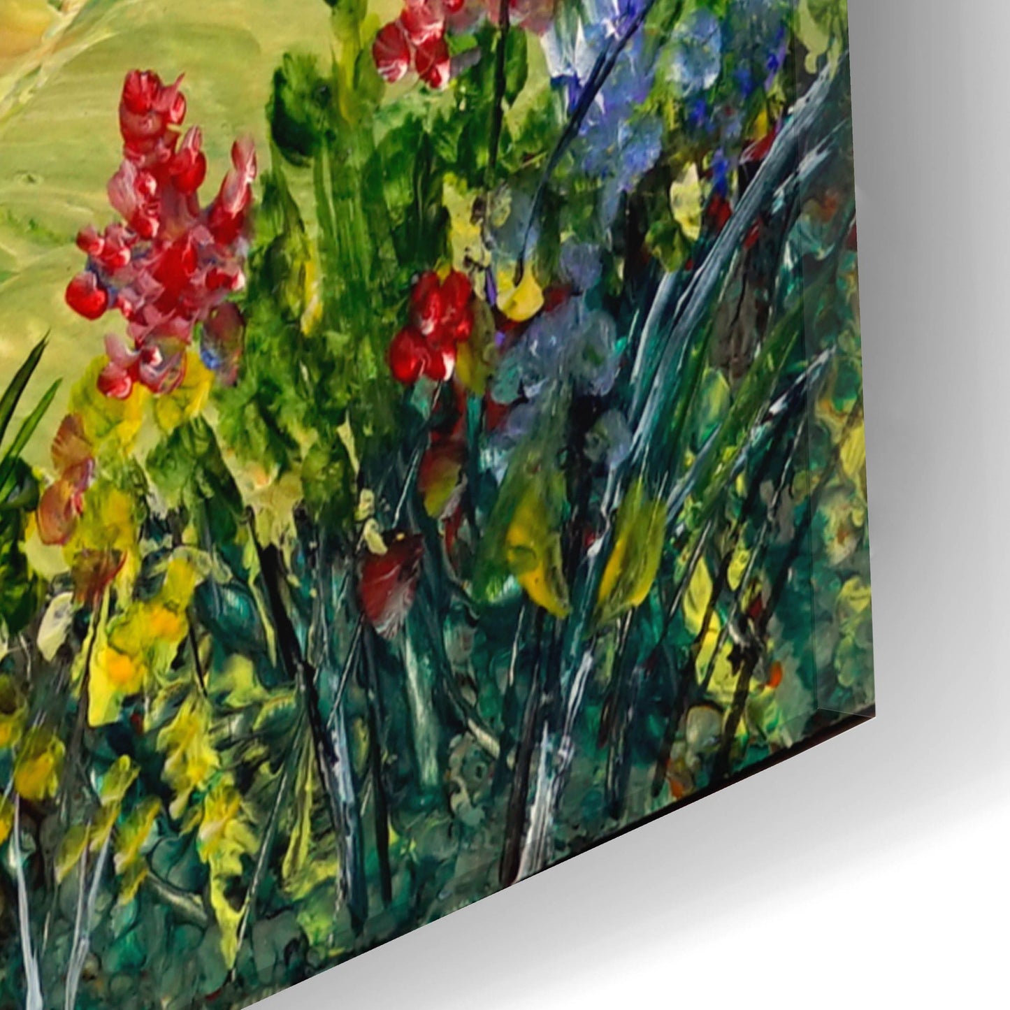 Epic Art 'Lake Flowers' by Sharon Mark, Acrylic Glass Wall Art,16x24