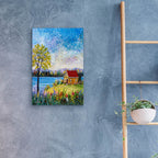 Epic Art 'Lake Flowers' by Sharon Mark, Acrylic Glass Wall Art,16x24