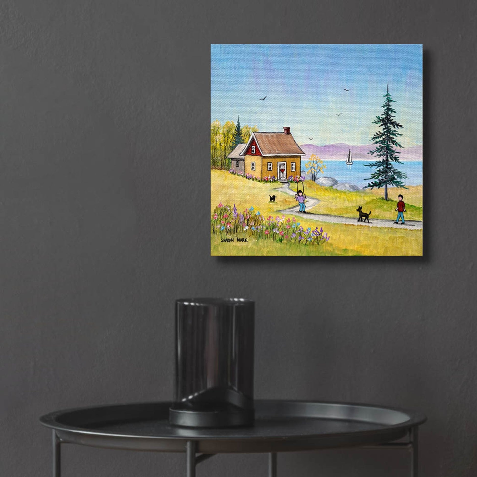 Epic Art 'Little Cottage' by Sharon Mark, Acrylic Glass Wall Art,12x12