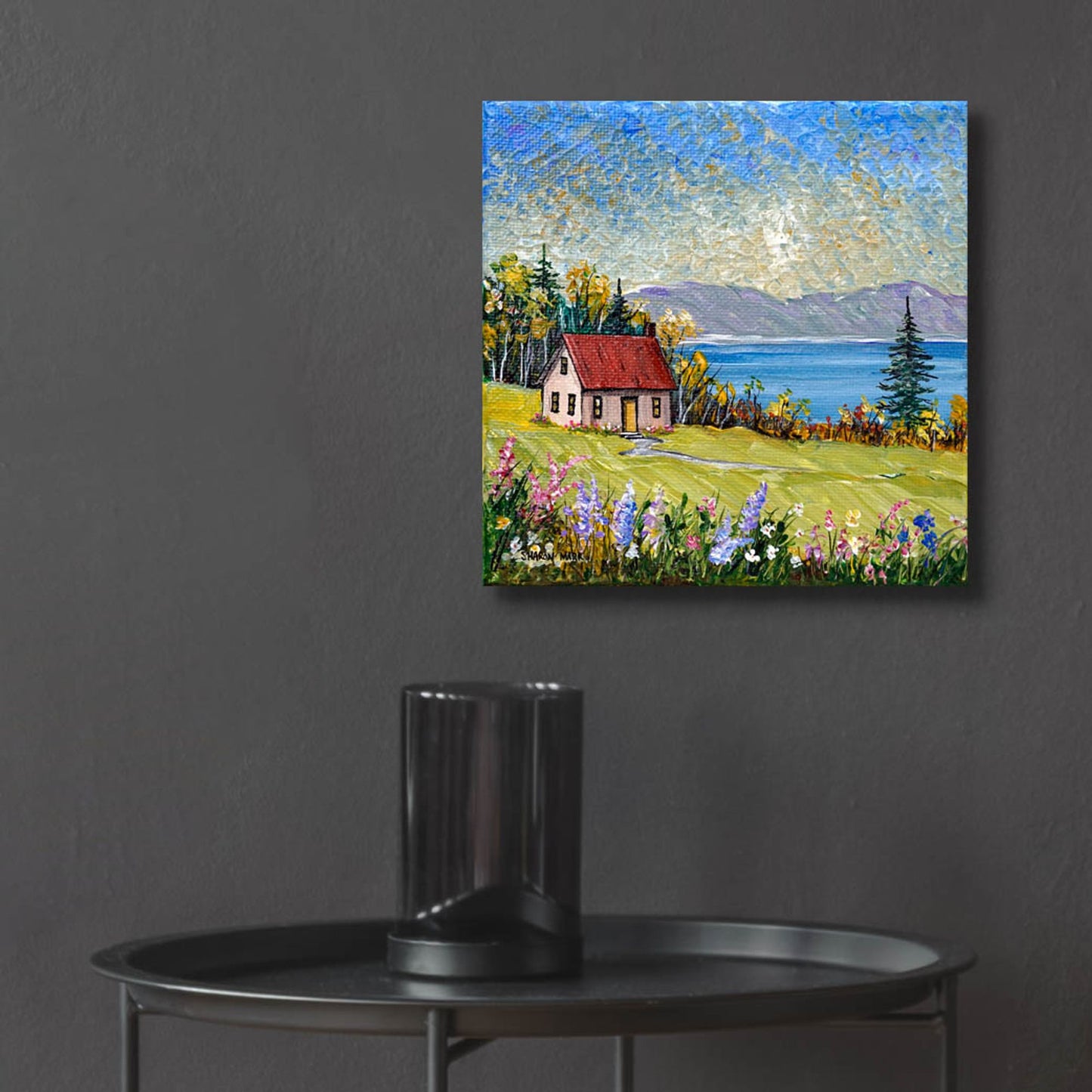 Epic Art 'Little House by the Water' by Sharon Mark, Acrylic Glass Wall Art,12x12