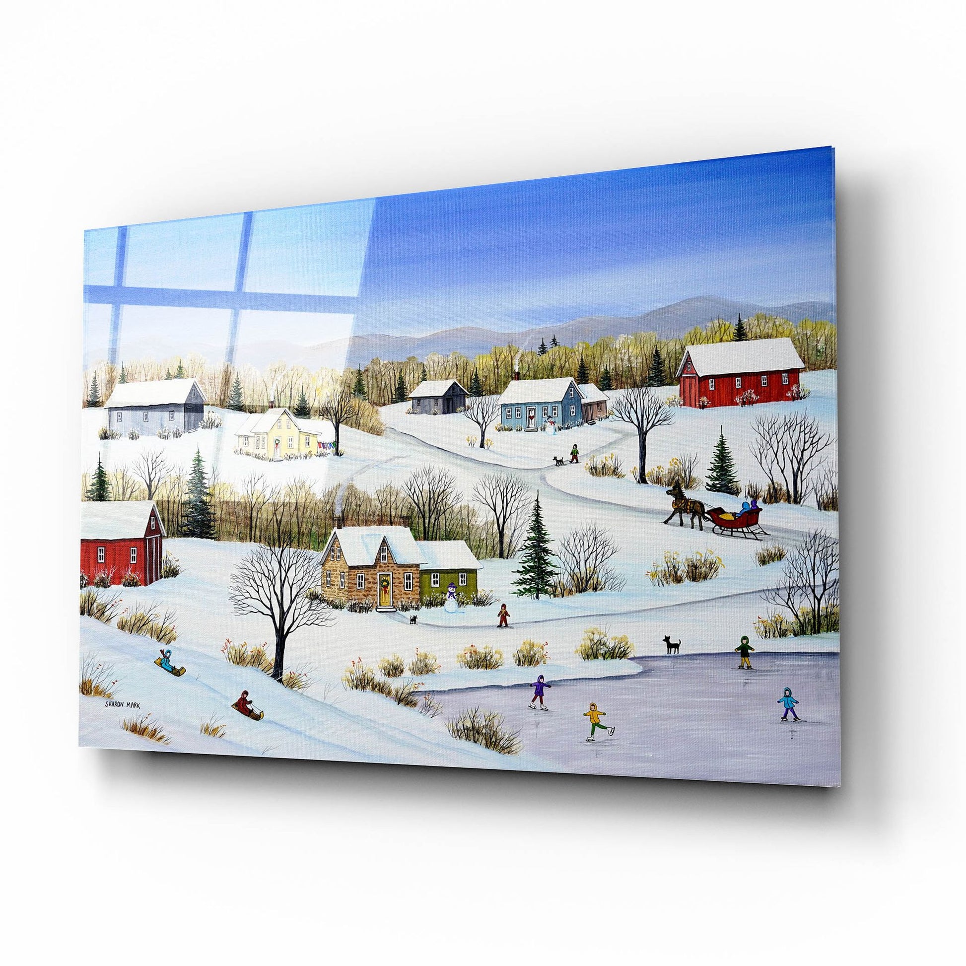 Epic Art 'Majestic Winter' by Sharon Mark, Acrylic Glass Wall Art,16x12