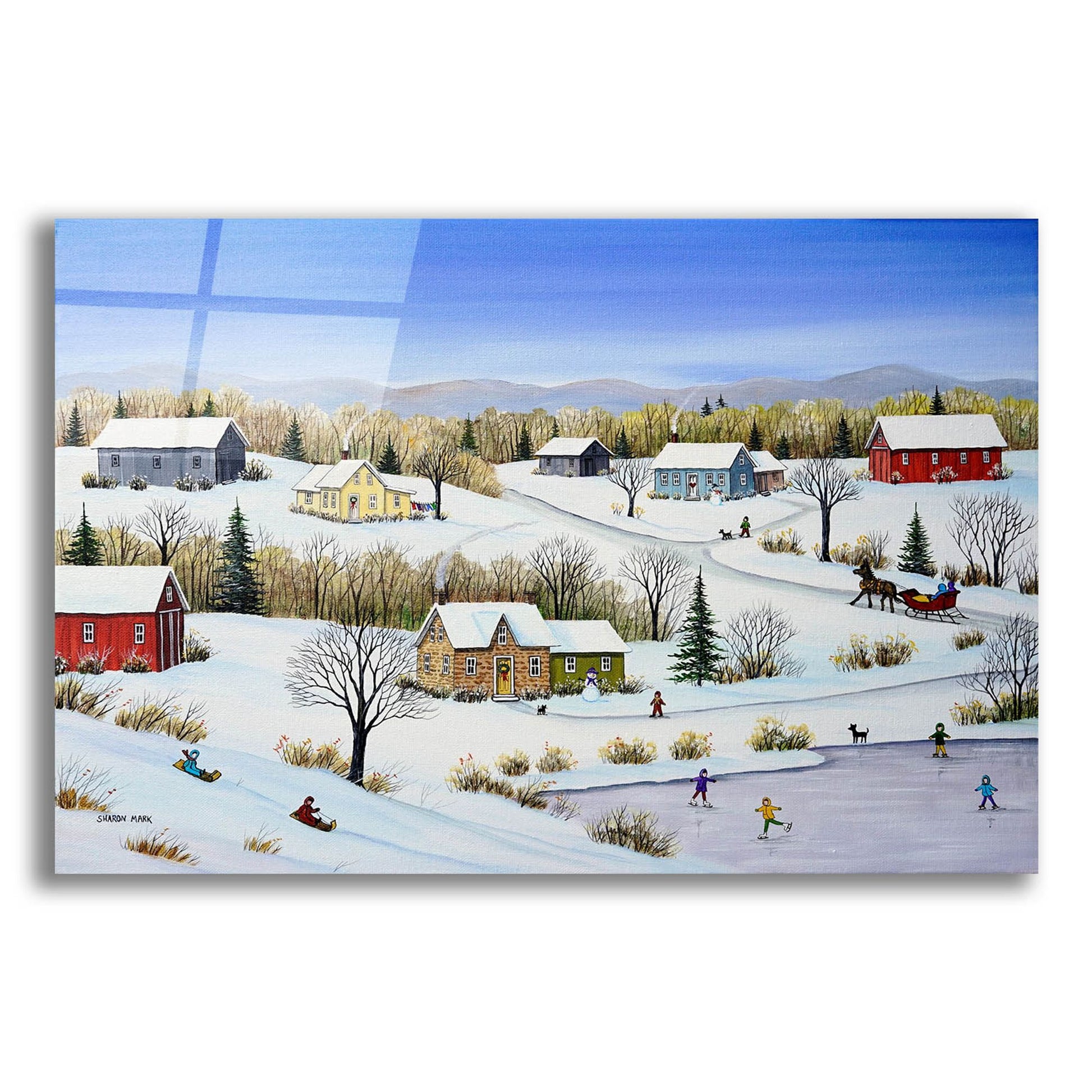 Epic Art 'Majestic Winter' by Sharon Mark, Acrylic Glass Wall Art,16x12