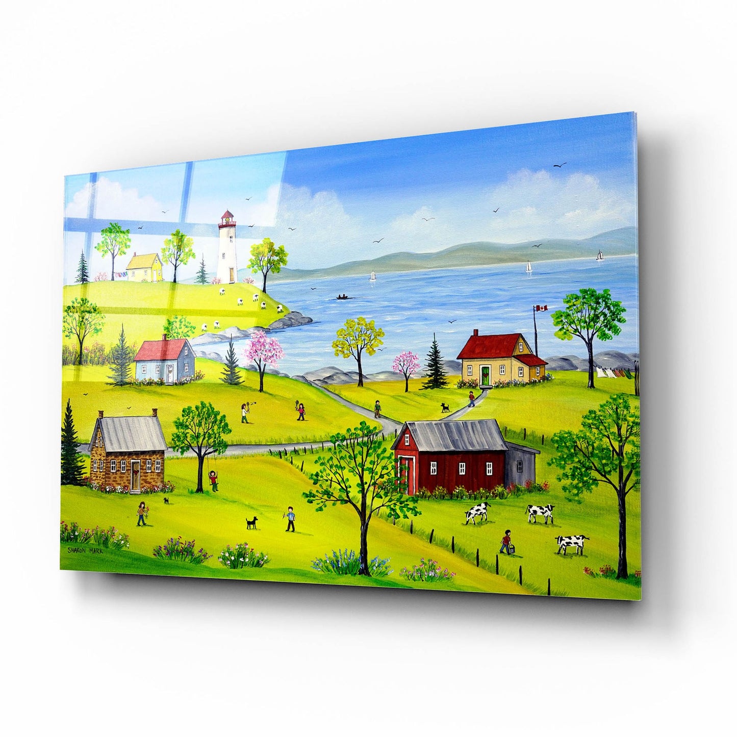 Epic Art 'Summer Playtime' by Sharon Mark, Acrylic Glass Wall Art,16x12