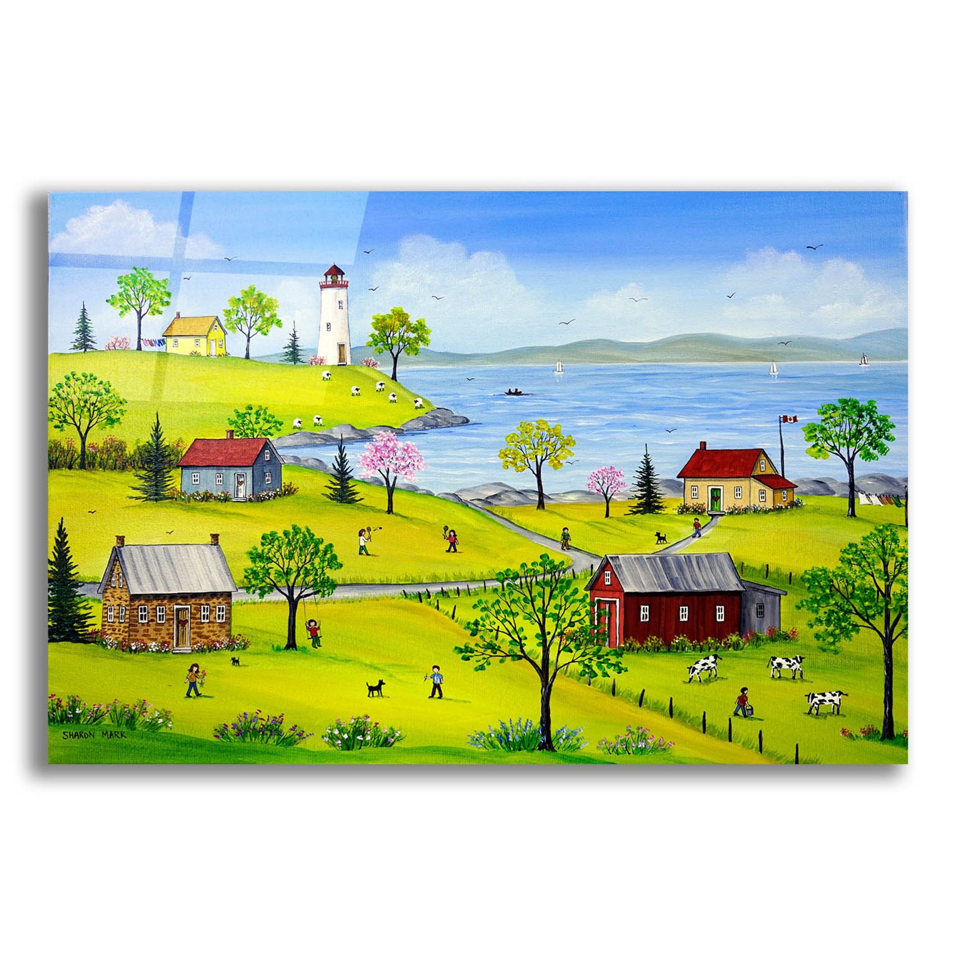 Epic Art 'Summer Playtime' by Sharon Mark, Acrylic Glass Wall Art,24x16