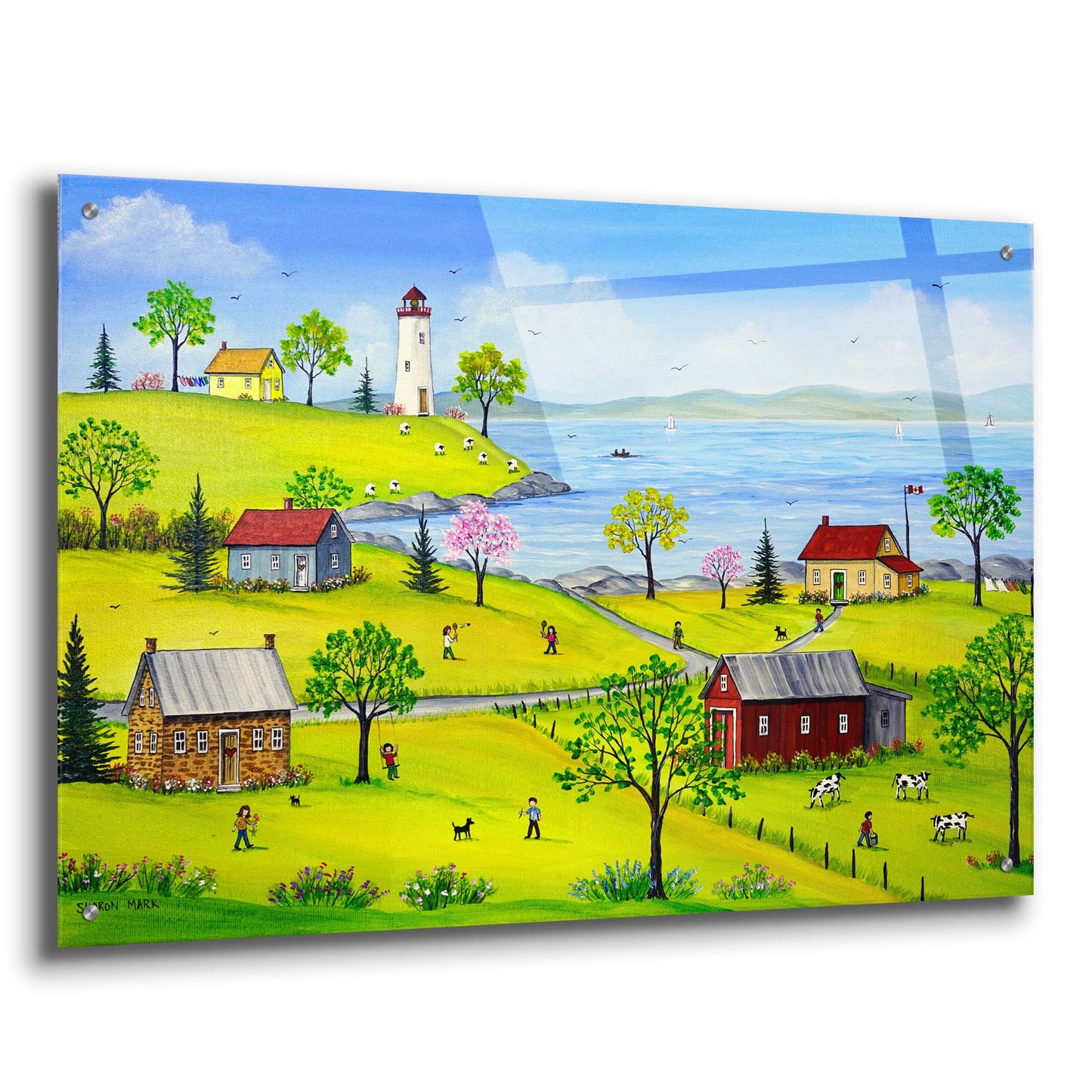 Epic Art 'Summer Playtime' by Sharon Mark, Acrylic Glass Wall Art,36x24