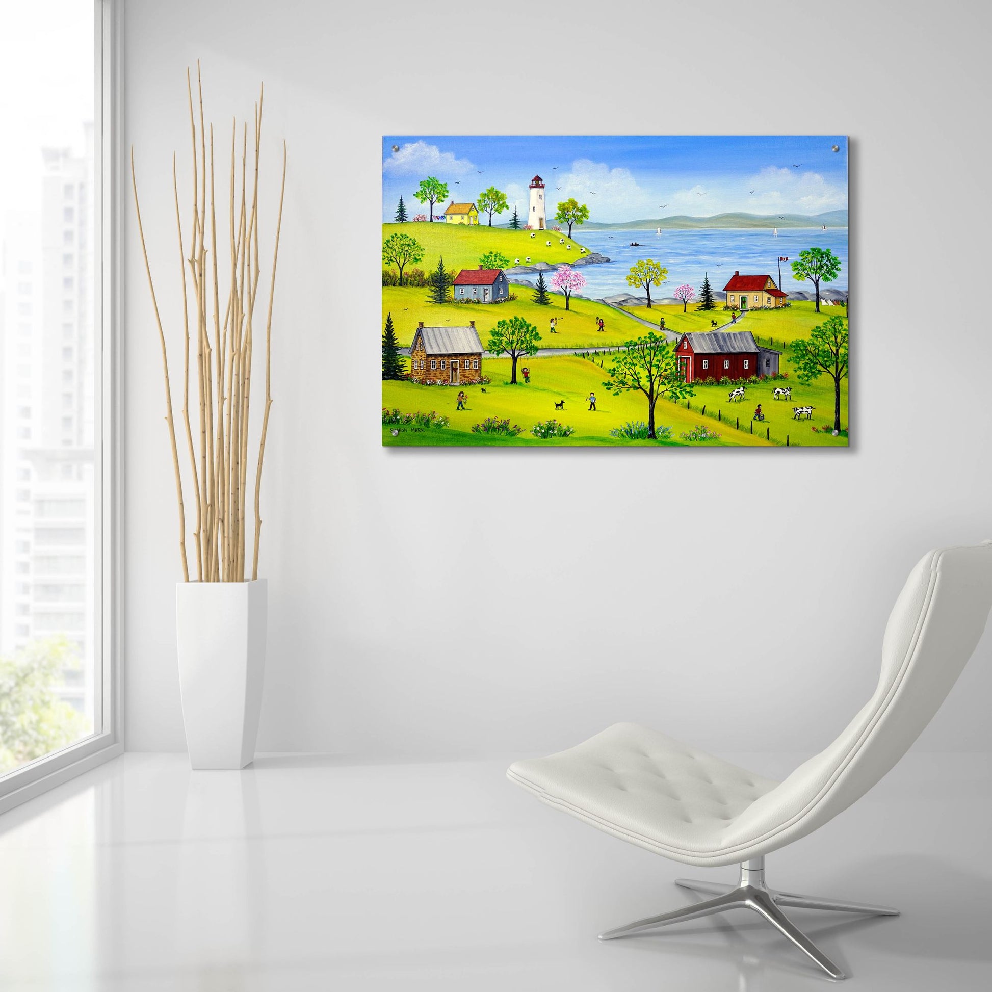 Epic Art 'Summer Playtime' by Sharon Mark, Acrylic Glass Wall Art,36x24