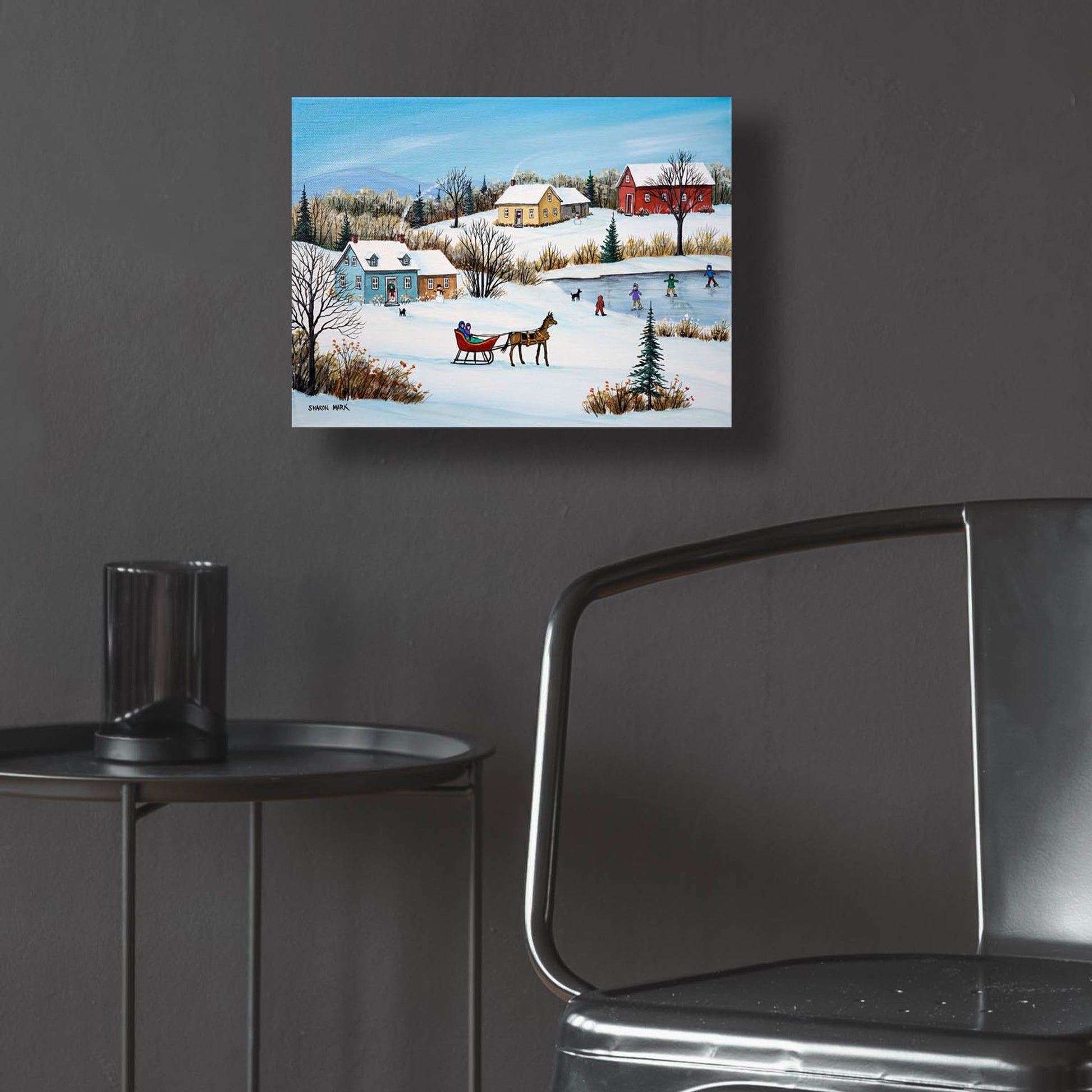 Epic Art 'Time for a Sleigh Ride' by Sharon Mark, Acrylic Glass Wall Art,16x12