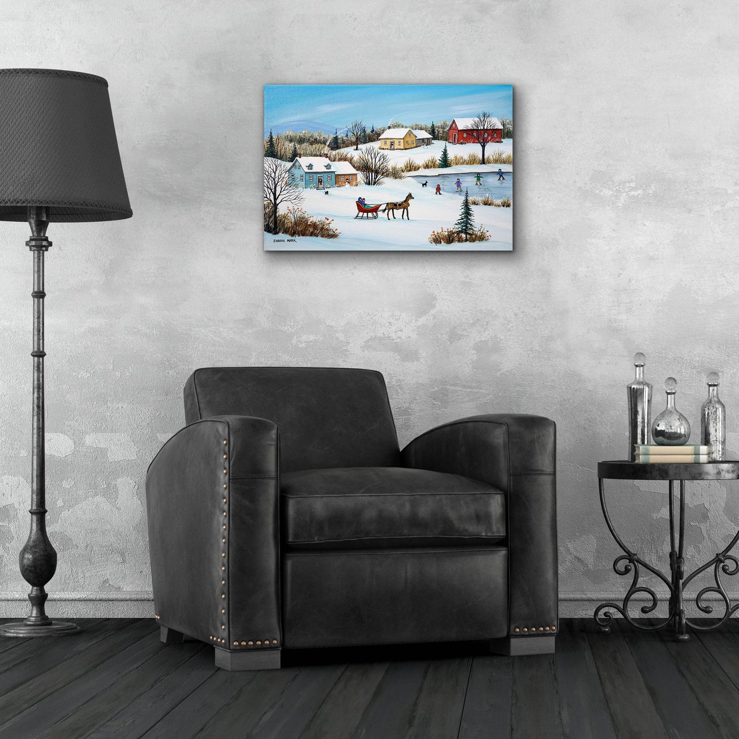 Epic Art 'Time for a Sleigh Ride' by Sharon Mark, Acrylic Glass Wall Art,24x16