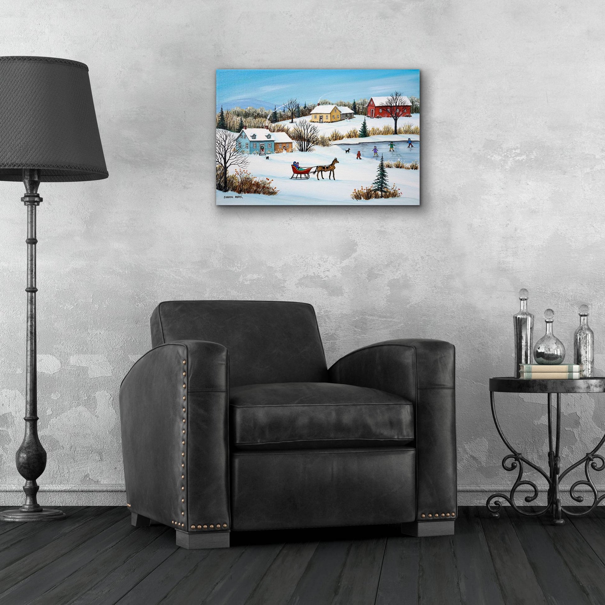 Epic Art 'Time for a Sleigh Ride' by Sharon Mark, Acrylic Glass Wall Art,24x16