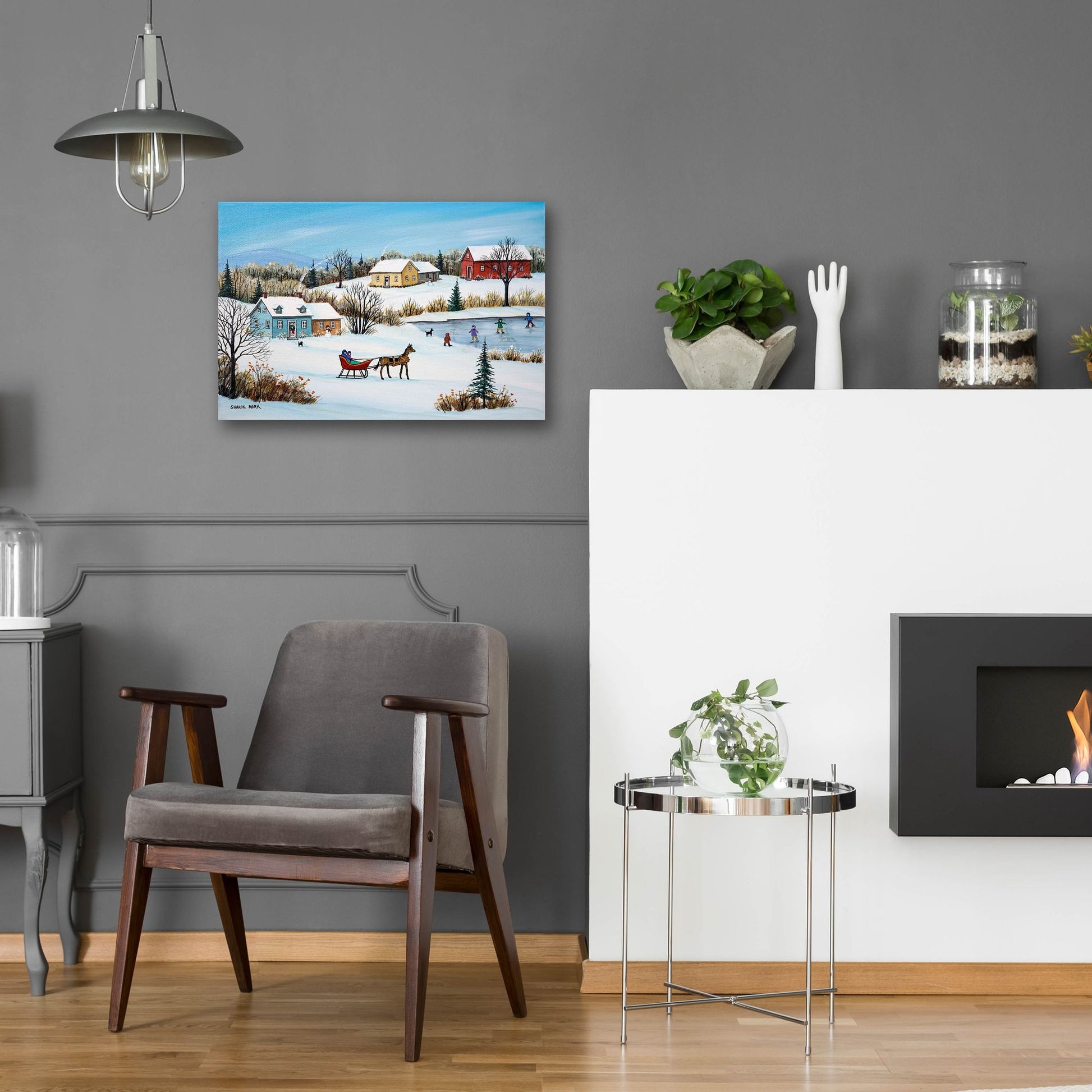 Epic Art 'Time for a Sleigh Ride' by Sharon Mark, Acrylic Glass Wall Art,24x16