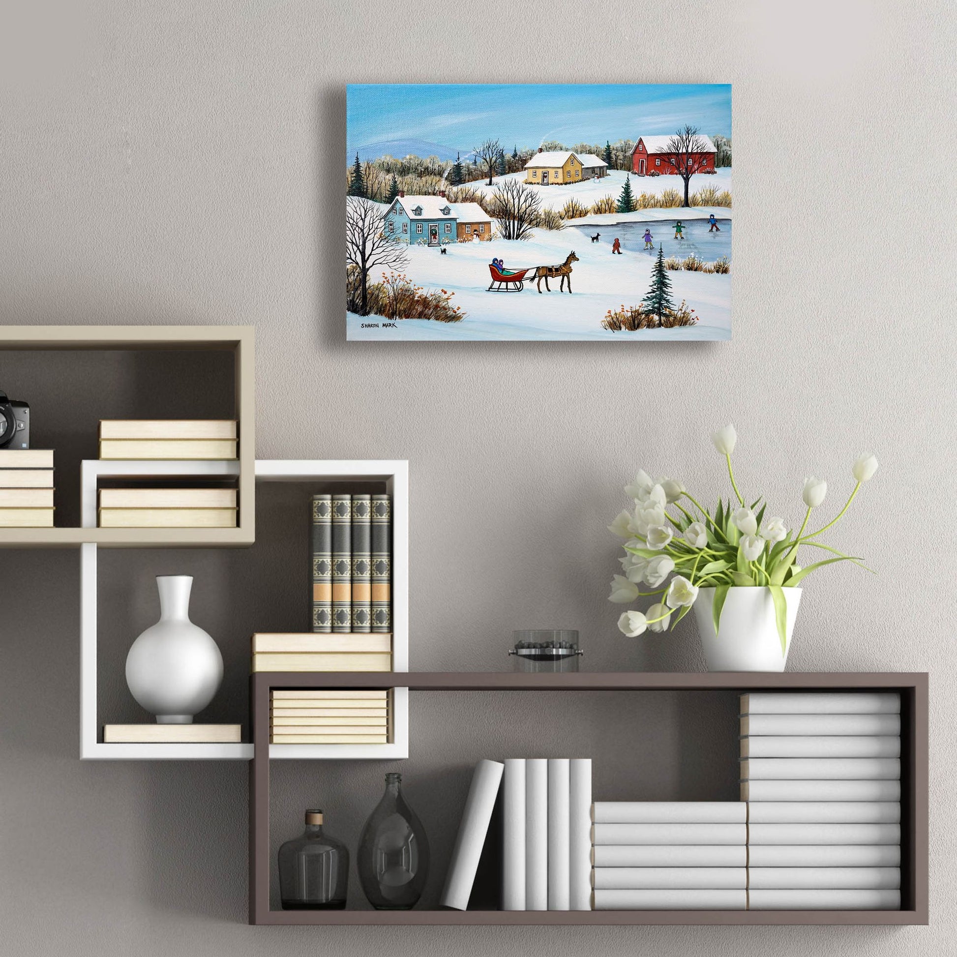 Epic Art 'Time for a Sleigh Ride' by Sharon Mark, Acrylic Glass Wall Art,24x16