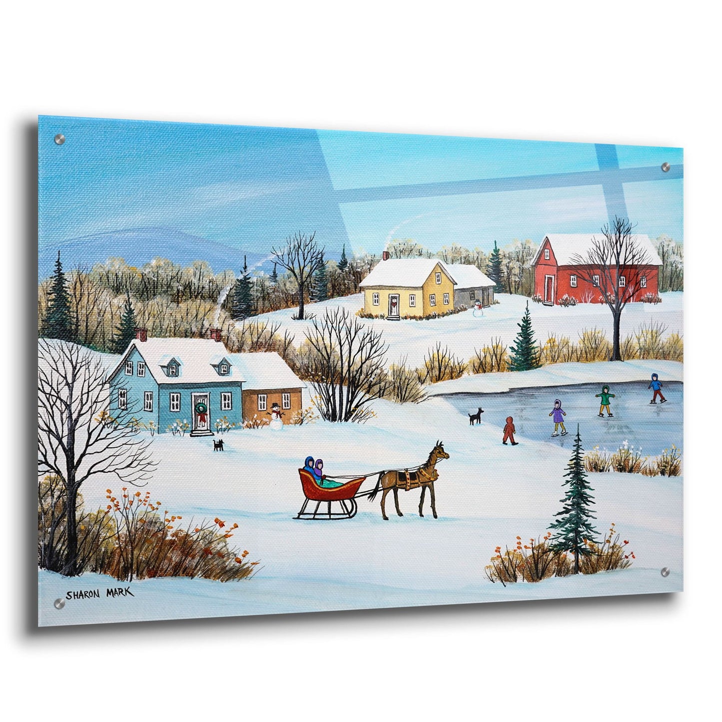 Epic Art 'Time for a Sleigh Ride' by Sharon Mark, Acrylic Glass Wall Art,36x24