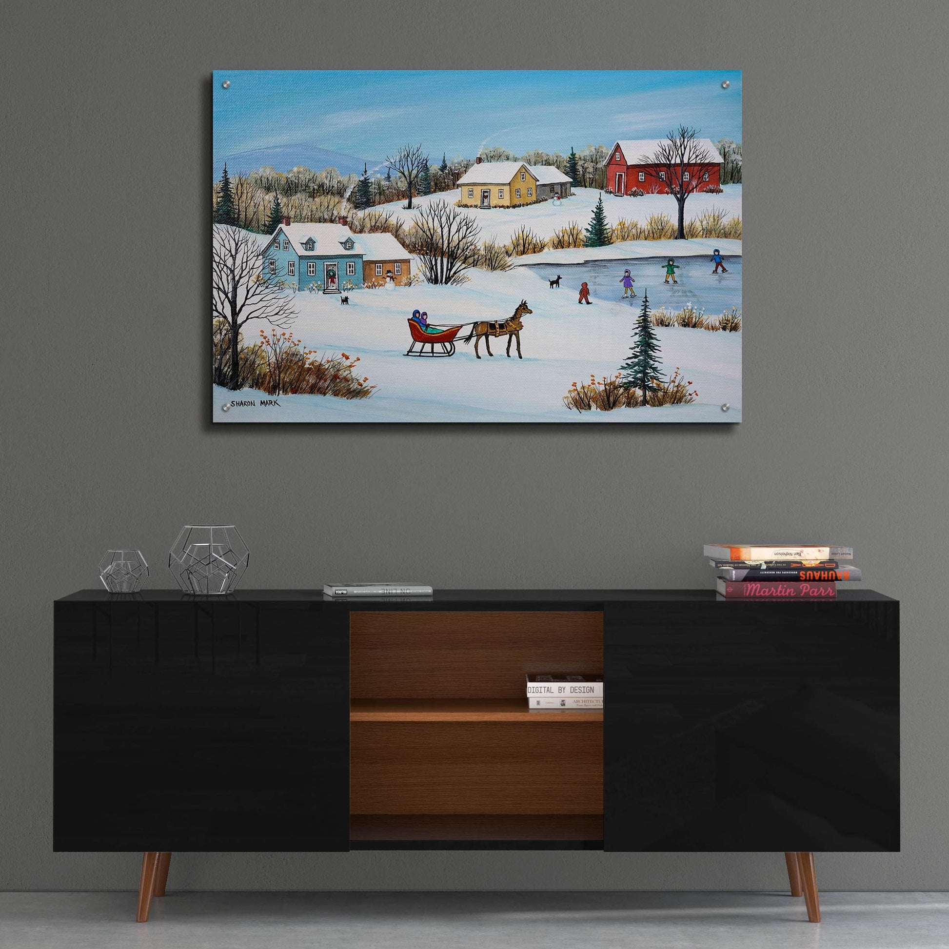 Epic Art 'Time for a Sleigh Ride' by Sharon Mark, Acrylic Glass Wall Art,36x24