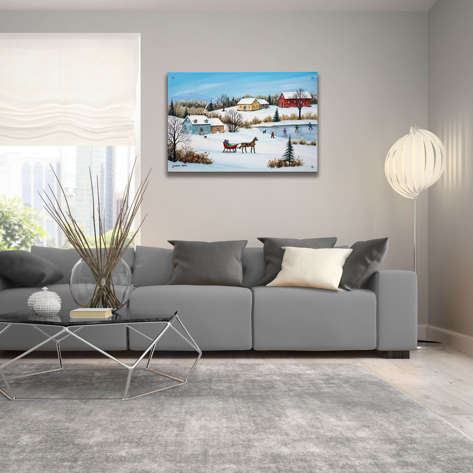 Epic Art 'Time for a Sleigh Ride' by Sharon Mark, Acrylic Glass Wall Art,36x24