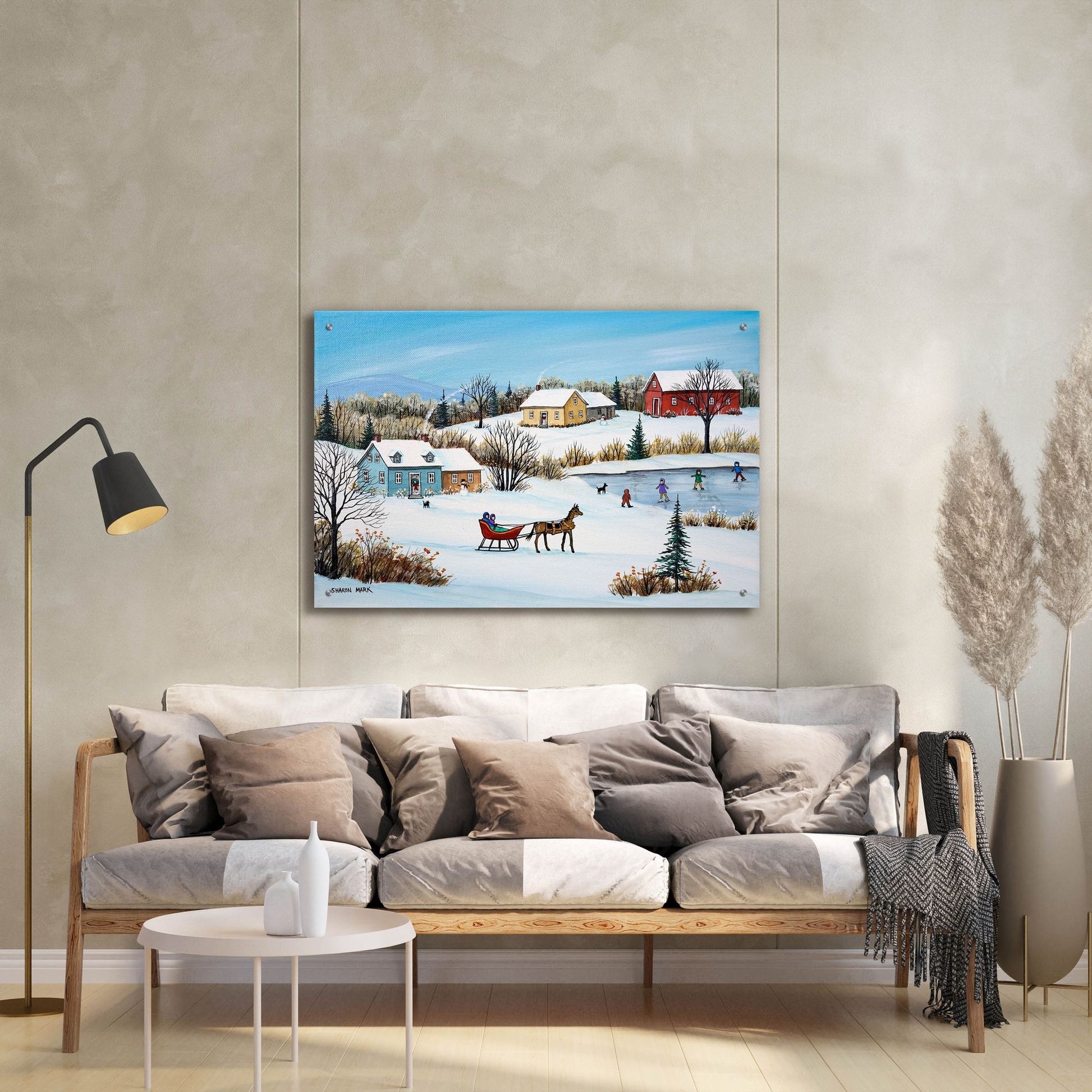 Epic Art 'Time for a Sleigh Ride' by Sharon Mark, Acrylic Glass Wall Art,36x24