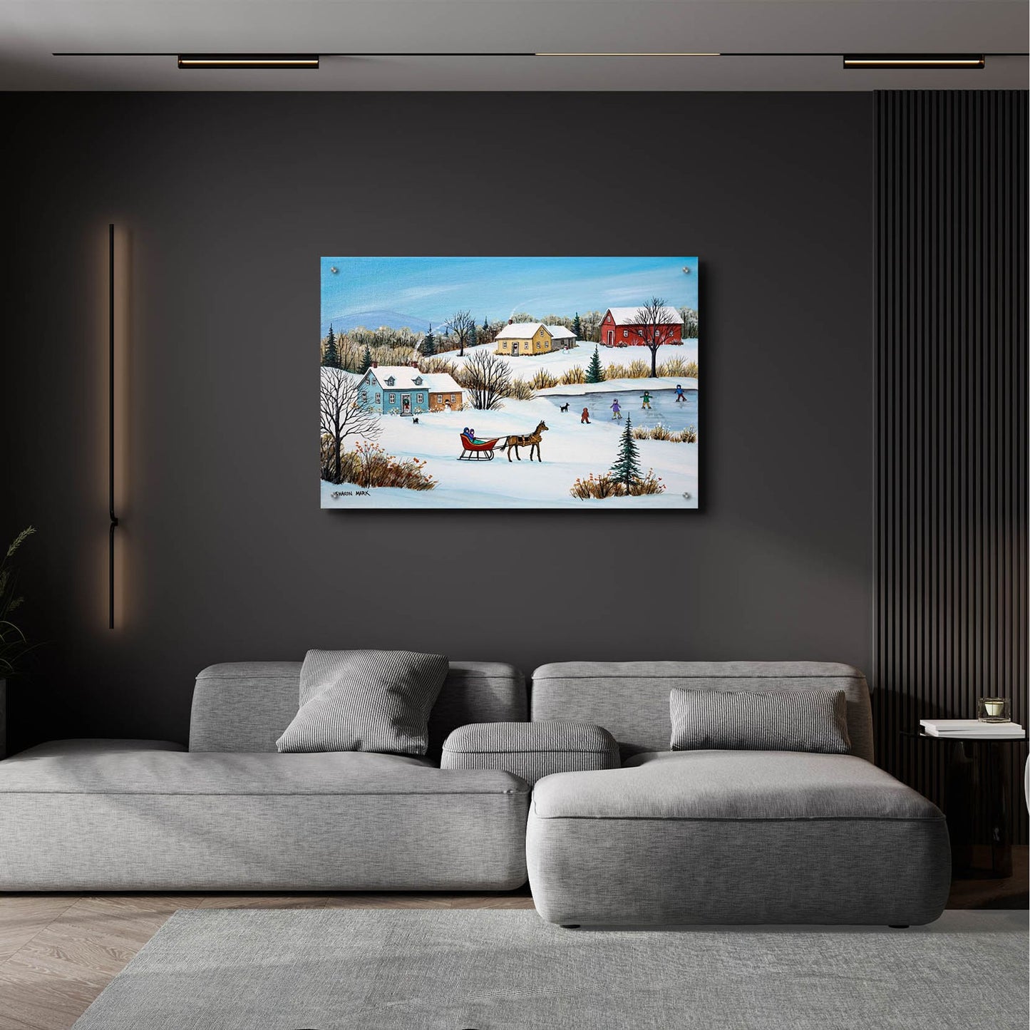 Epic Art 'Time for a Sleigh Ride' by Sharon Mark, Acrylic Glass Wall Art,36x24