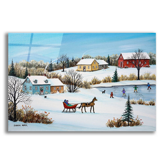 Epic Art 'Time for a Sleigh Ride' by Sharon Mark, Acrylic Glass Wall Art