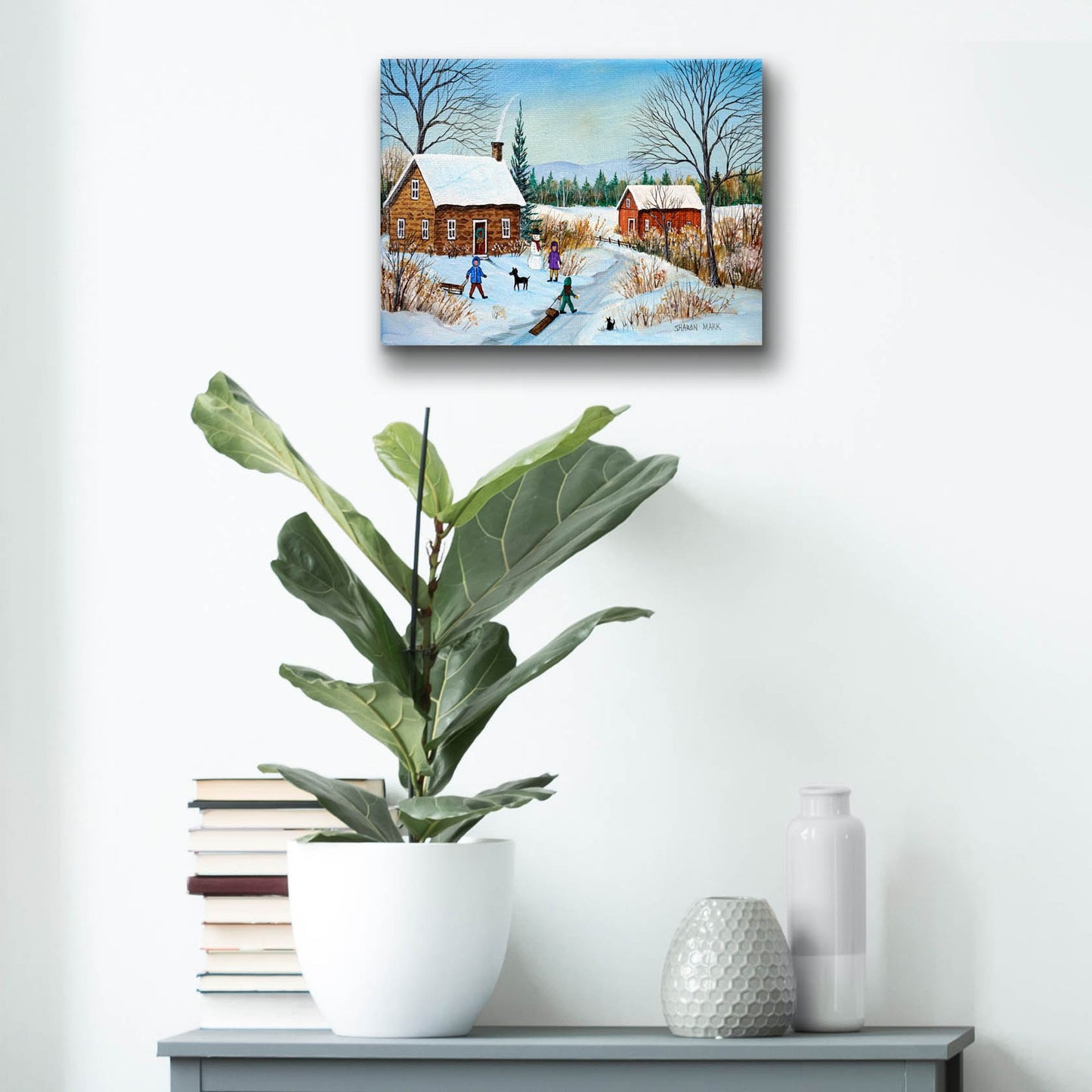 Epic Art 'Winter Path' by Sharon Mark, Acrylic Glass Wall Art,16x12