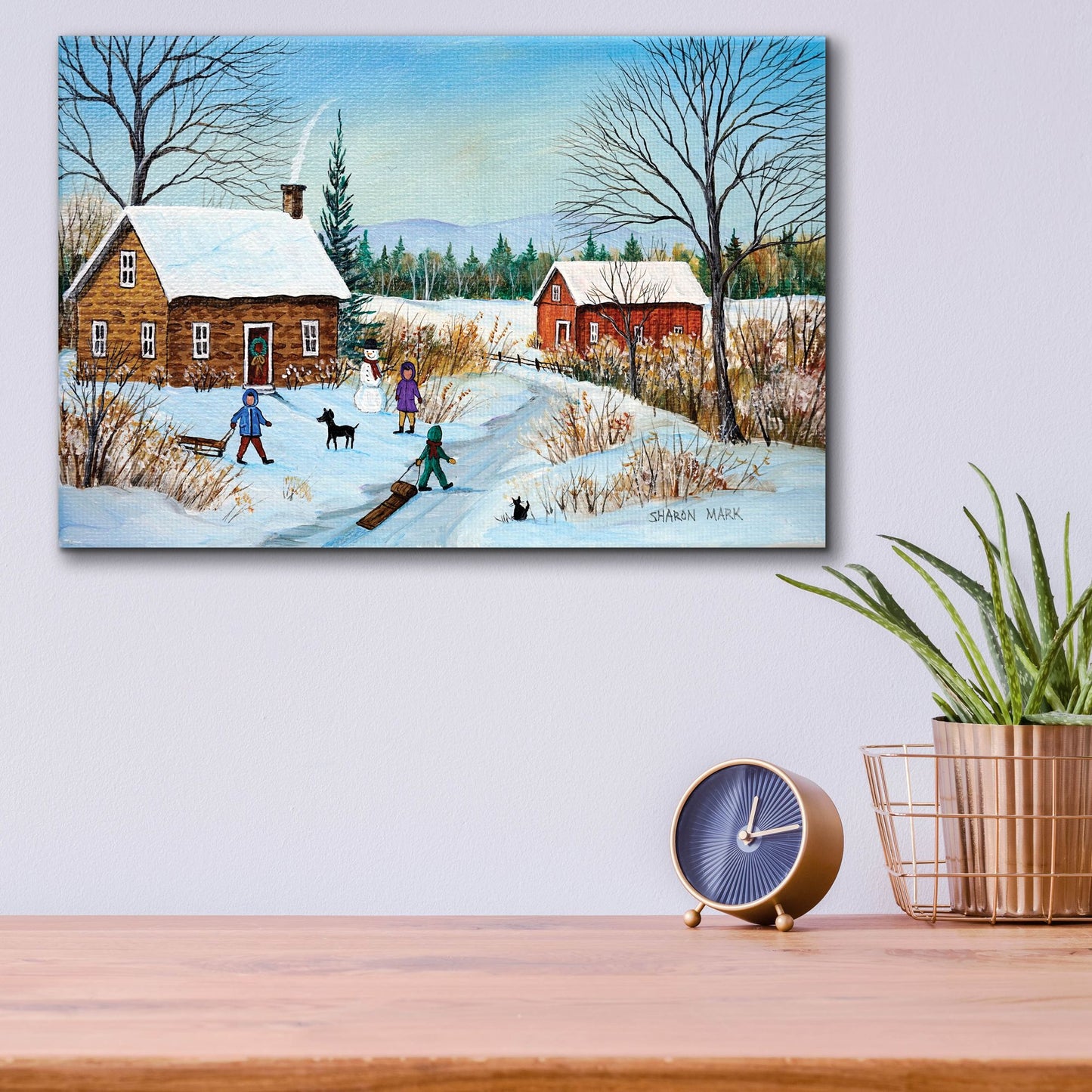 Epic Art 'Winter Path' by Sharon Mark, Acrylic Glass Wall Art,16x12