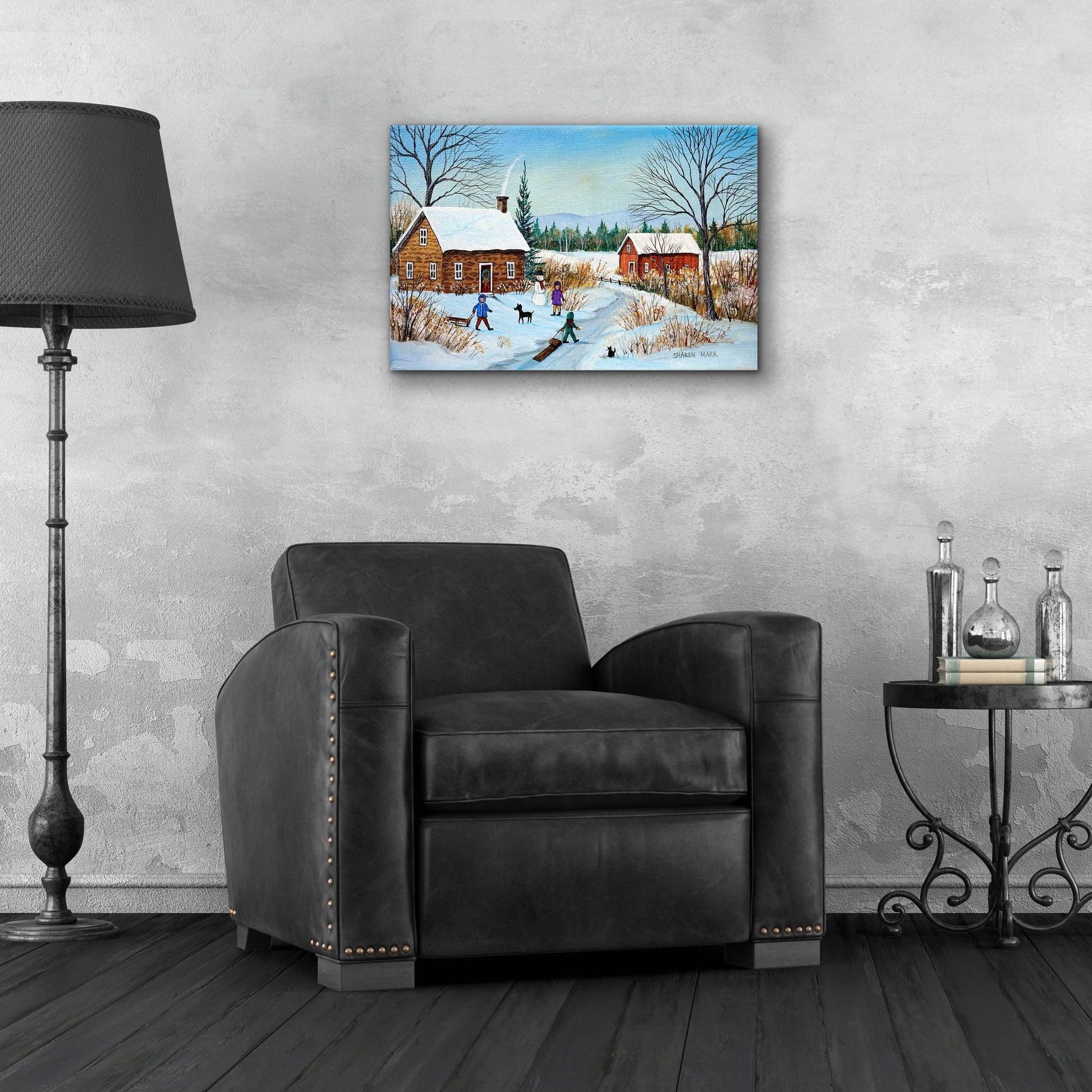 Epic Art 'Winter Path' by Sharon Mark, Acrylic Glass Wall Art,24x16