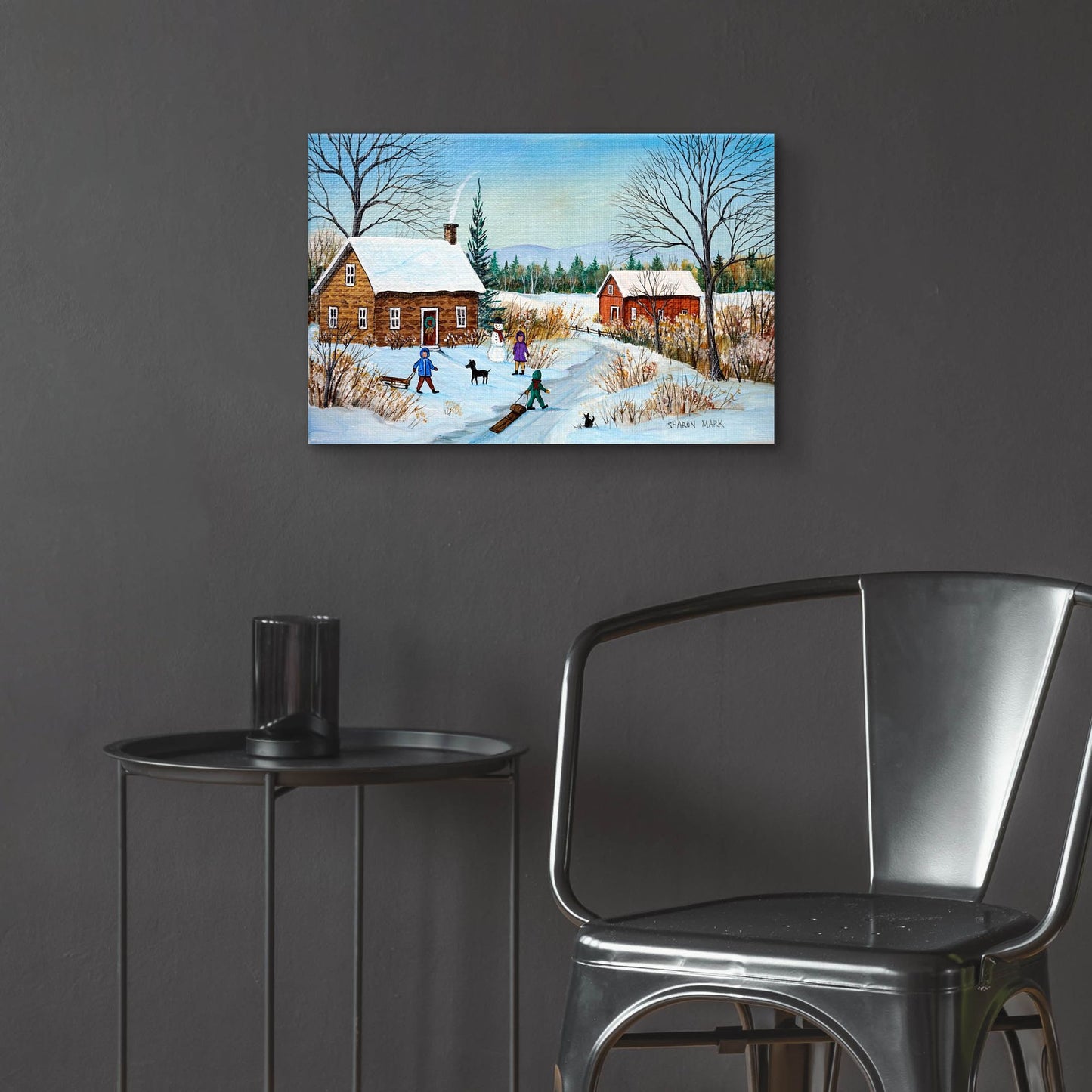 Epic Art 'Winter Path' by Sharon Mark, Acrylic Glass Wall Art,24x16