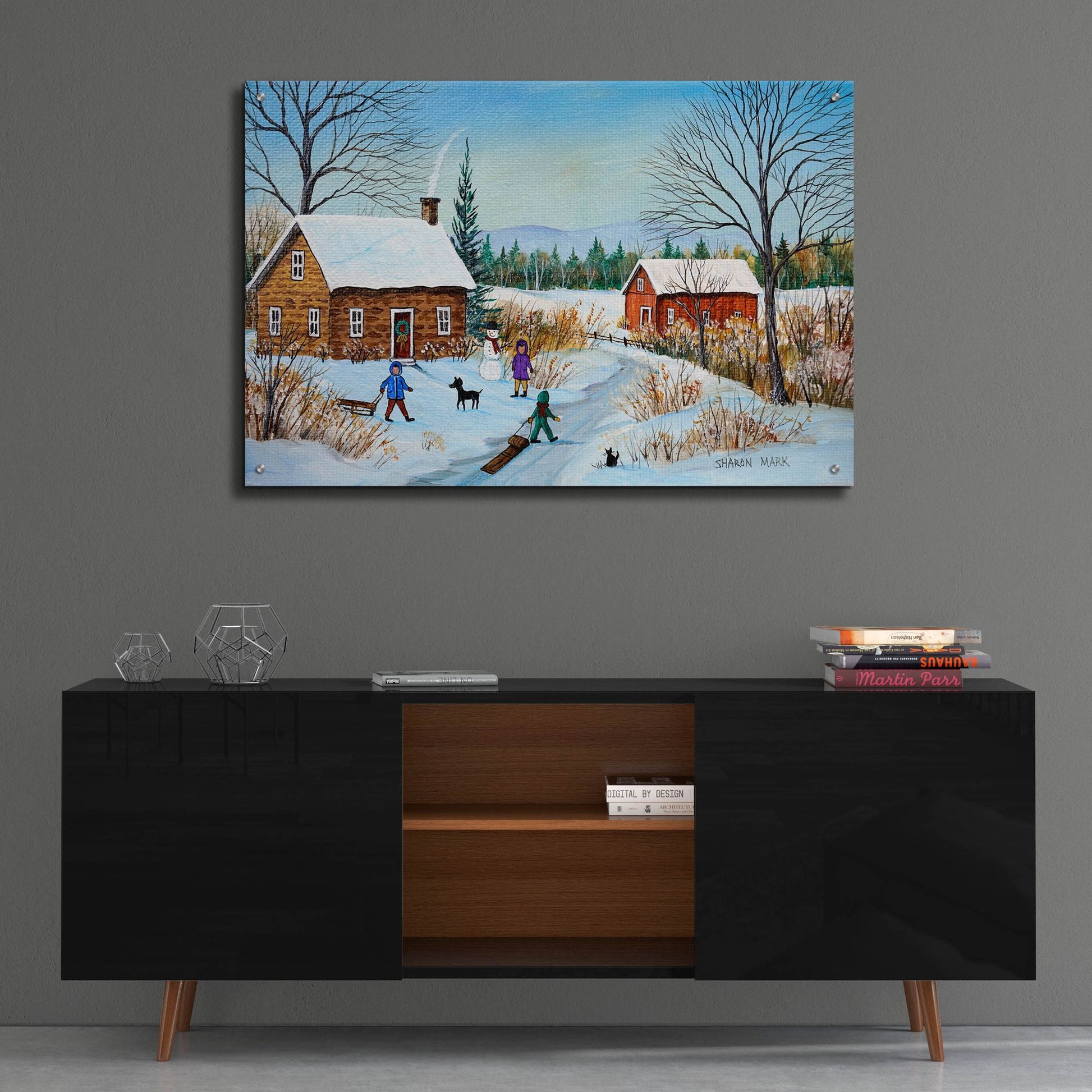 Epic Art 'Winter Path' by Sharon Mark, Acrylic Glass Wall Art,36x24