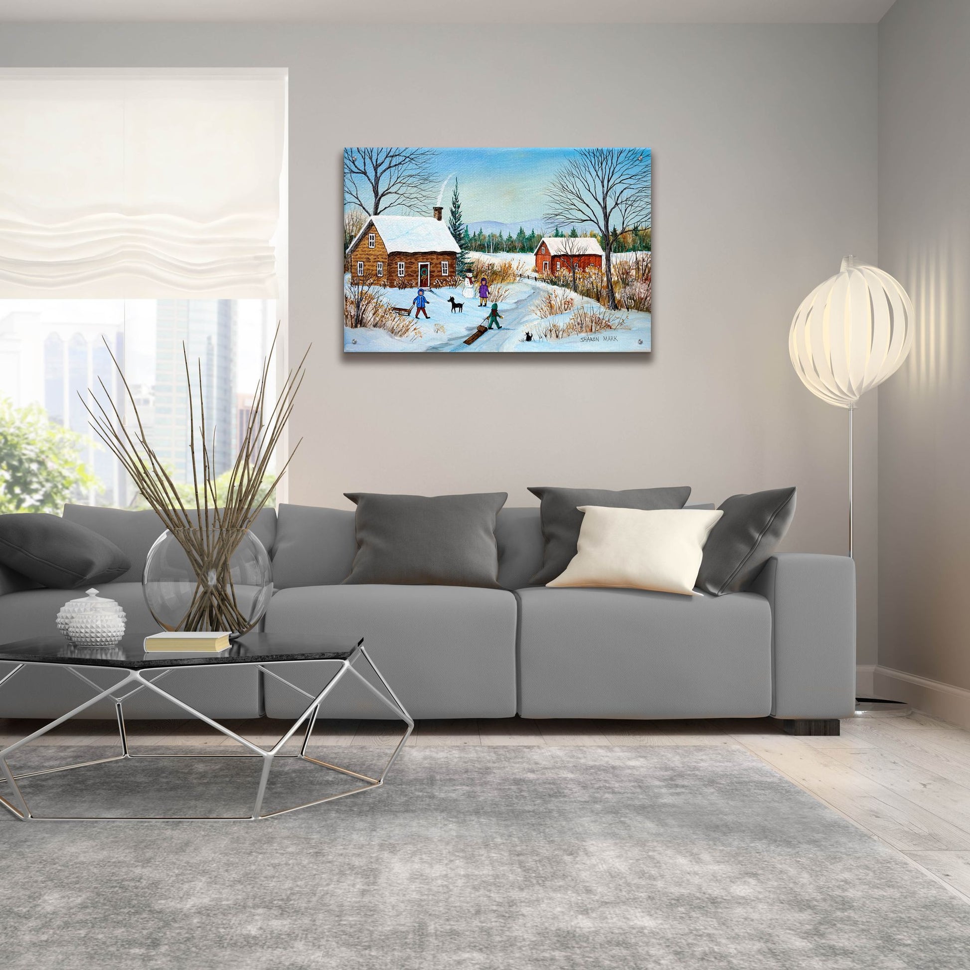 Epic Art 'Winter Path' by Sharon Mark, Acrylic Glass Wall Art,36x24