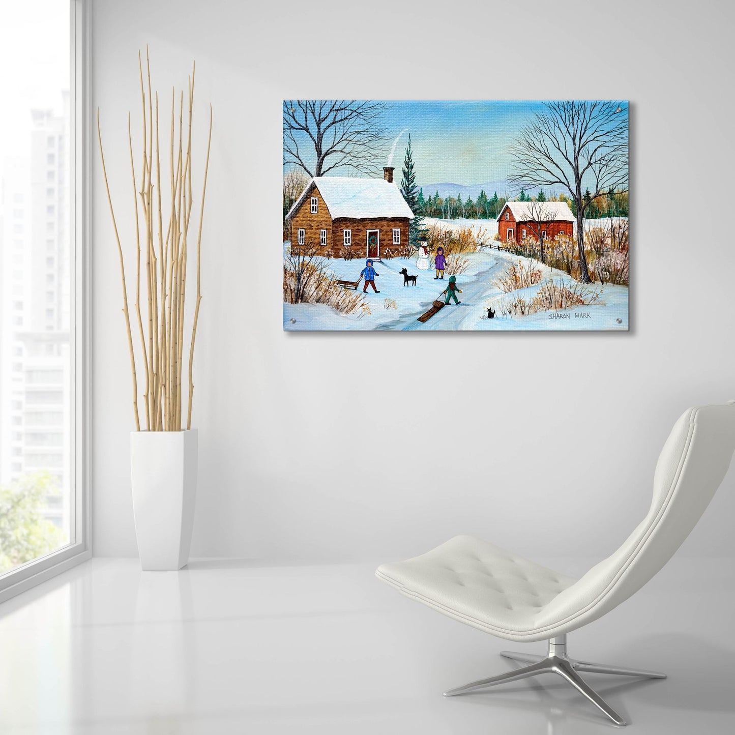 Epic Art 'Winter Path' by Sharon Mark, Acrylic Glass Wall Art,36x24