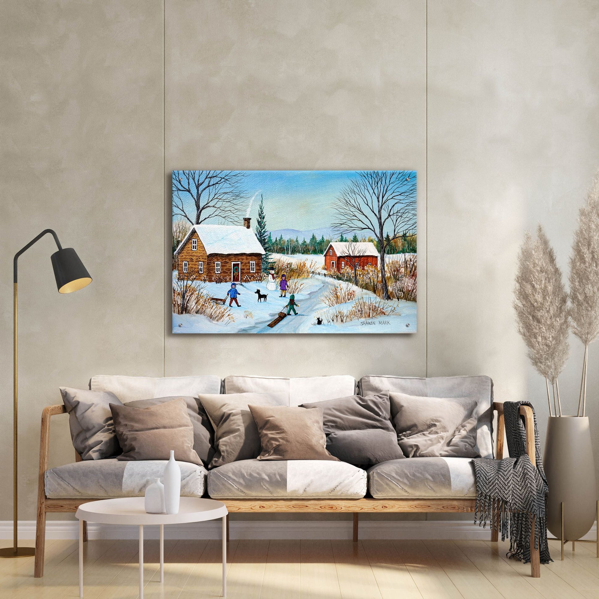 Epic Art 'Winter Path' by Sharon Mark, Acrylic Glass Wall Art,36x24