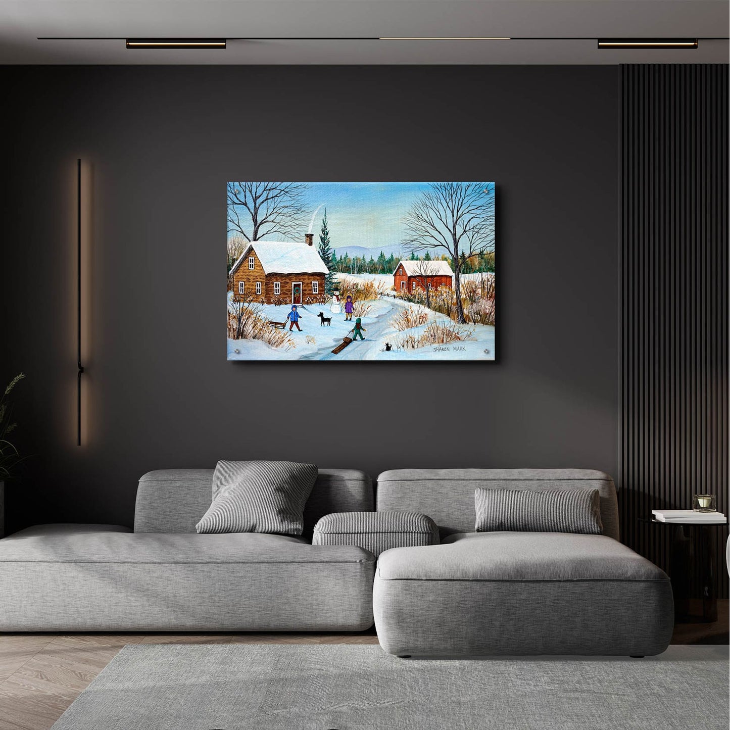 Epic Art 'Winter Path' by Sharon Mark, Acrylic Glass Wall Art,36x24