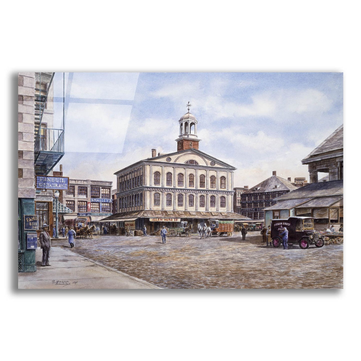 Epic Art 'Faneuil Hall, Ca. 1915' by Stanton Manolakas, Acrylic Glass Wall Art,16x12