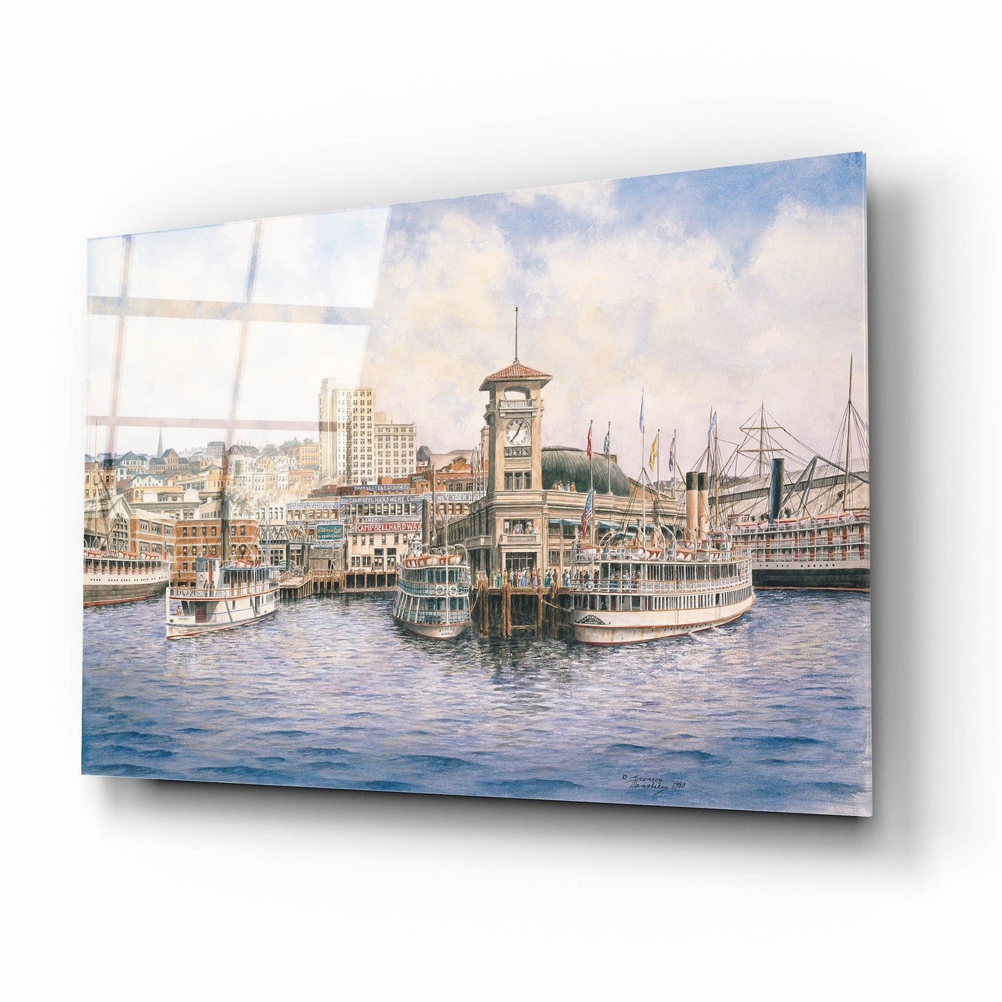 Epic Art 'Coleman Docks, Ca. 1911' by Stanton Manolakas, Acrylic Glass Wall Art,16x12