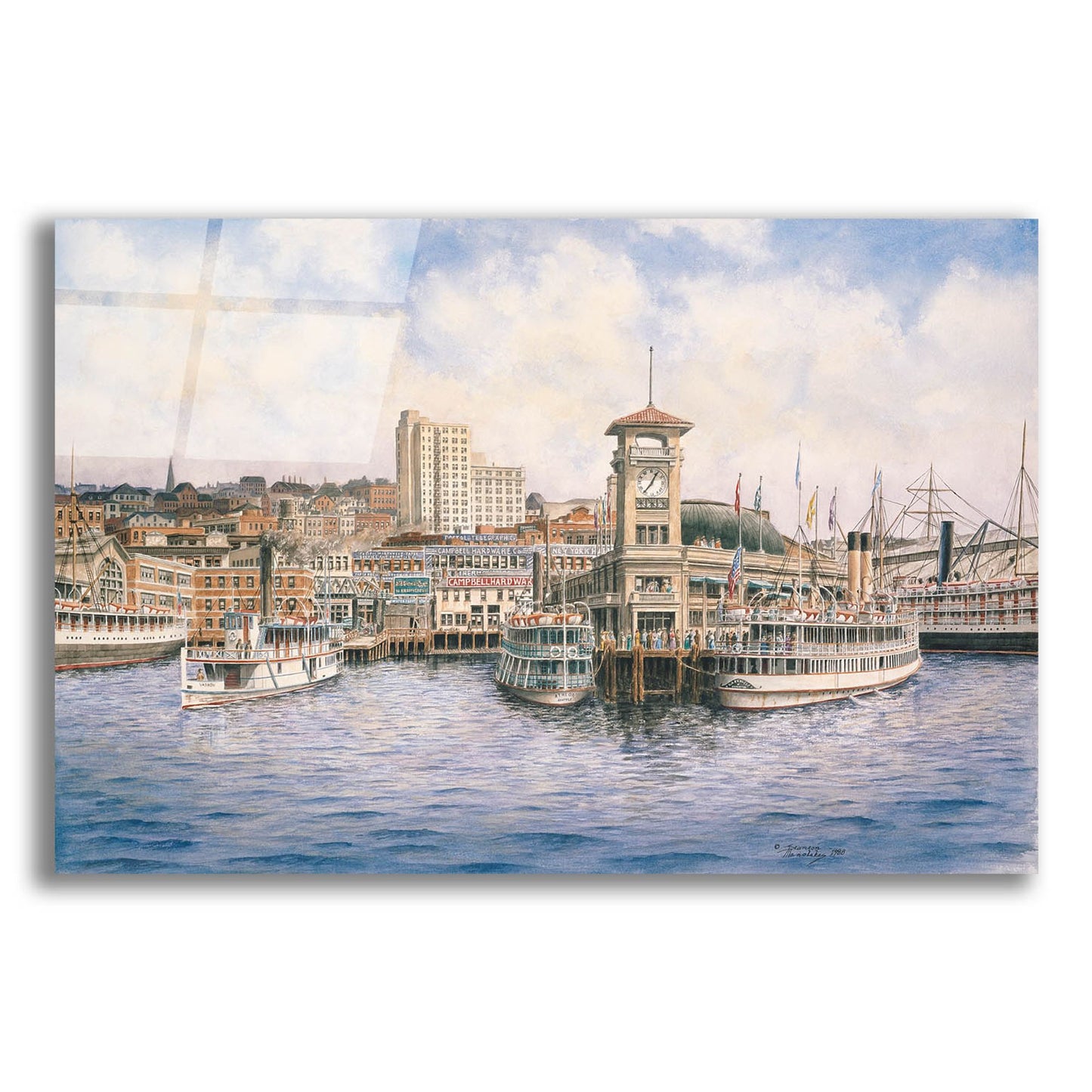 Epic Art 'Coleman Docks, Ca. 1911' by Stanton Manolakas, Acrylic Glass Wall Art,16x12