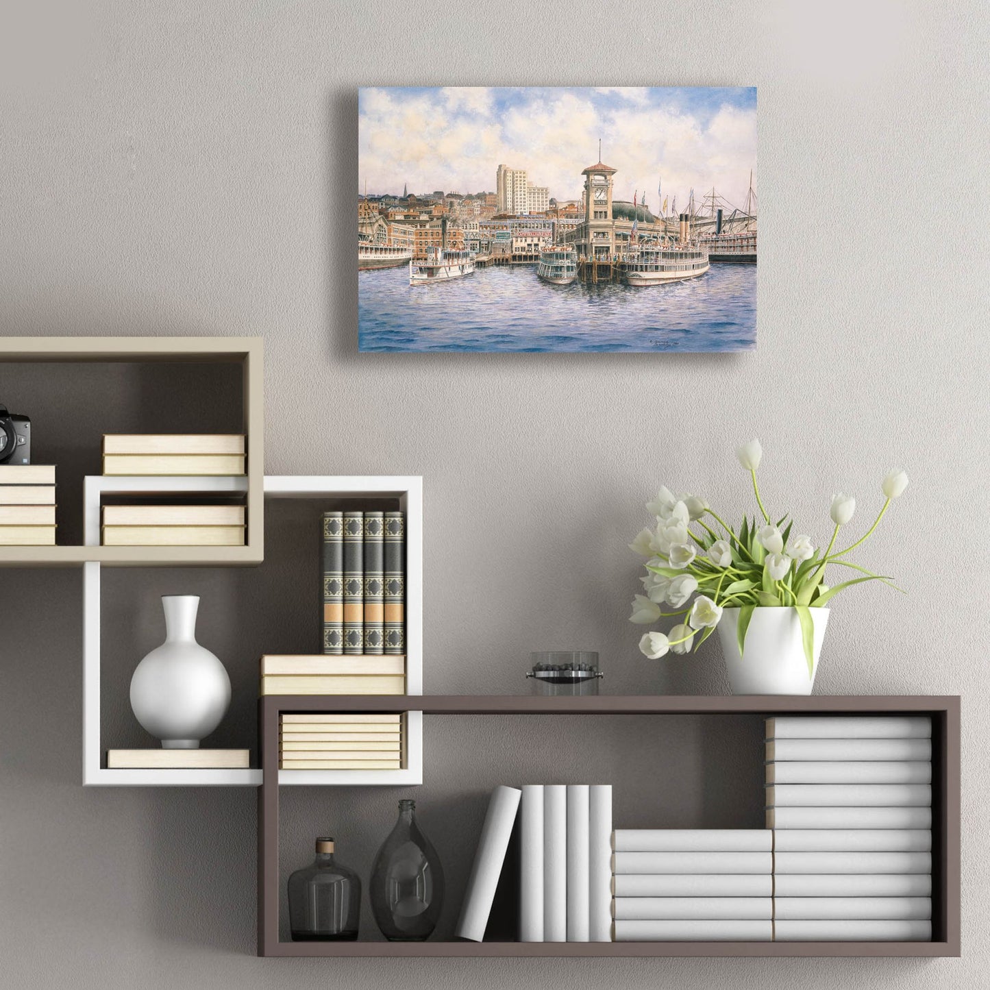 Epic Art 'Coleman Docks, Ca. 1911' by Stanton Manolakas, Acrylic Glass Wall Art,24x16